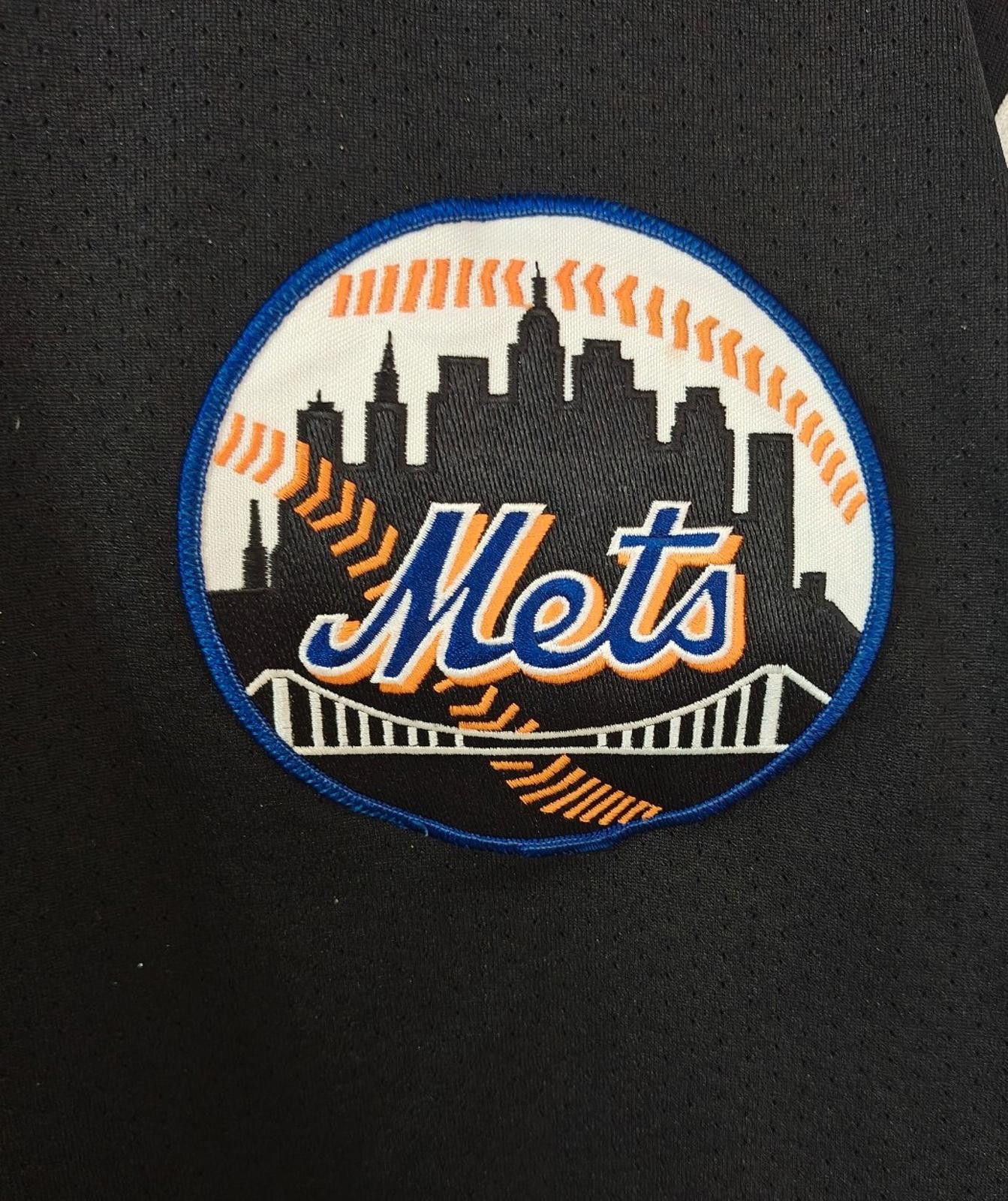 Majestic 1990's Majestic New York Mets Big Patches Black Jersey Size US XXL / EU 58 / 5 - 7 Thumbnail