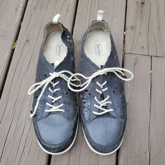Other Jambu Bloom Dark Charcoal Grey Black Leather Laser Cut Flora Size US 11 / IT 41 - 4 Thumbnail