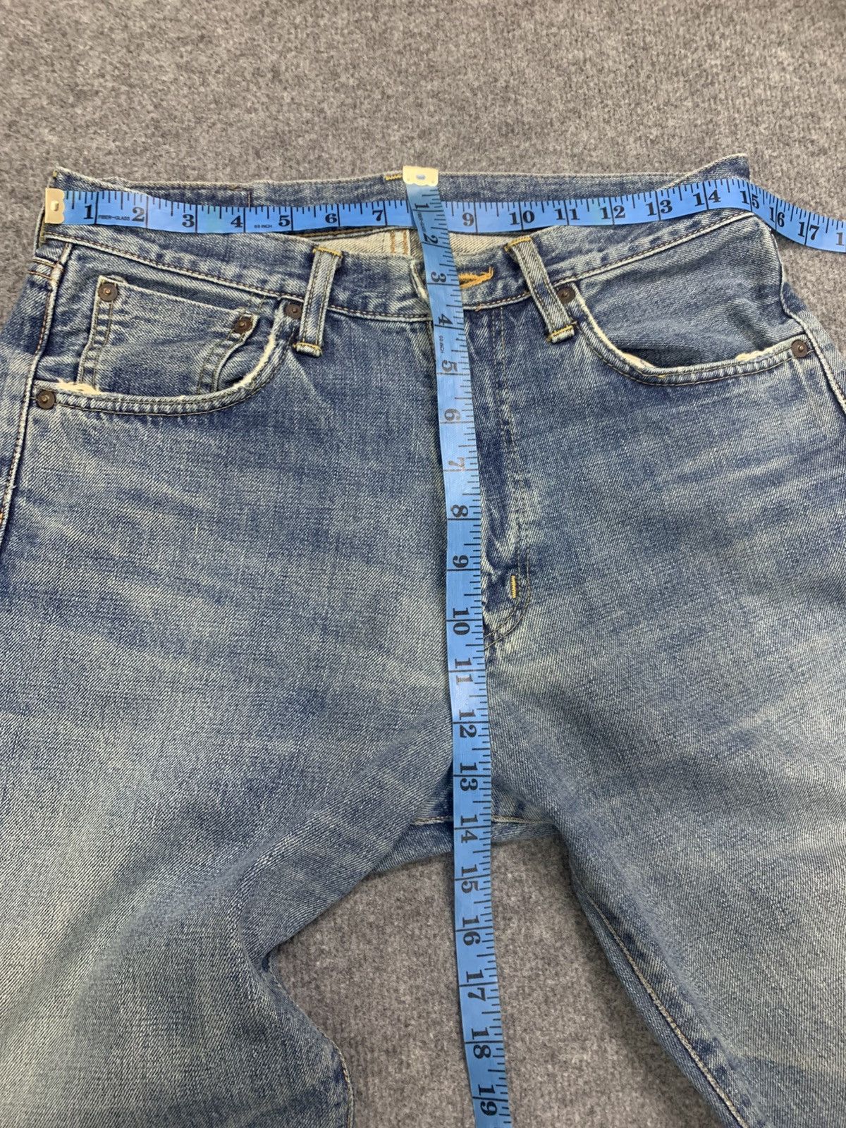 Edwin DISTRESSED EDWIN 505X SELVEDGE FADED BLUE. Size US 30 / EU 46 - 10 Thumbnail