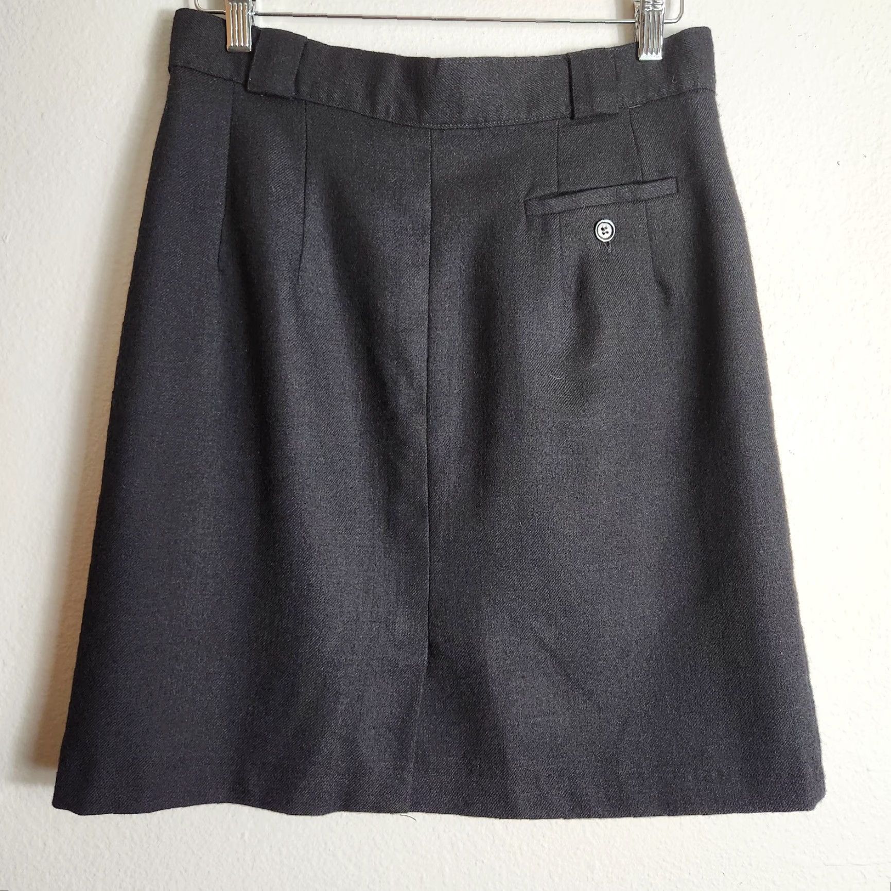 Vintage VINTAGE Giorgio Sant'Angelo Womens Skirt Black Pleated Wool with Pockets Size 8 Size 30" / US 8 / IT 44 - 4 Thumbnail