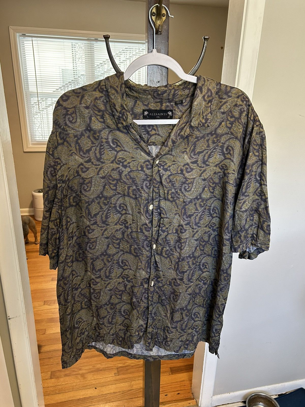 Allsaints Allsaints Green Paisley Button Shirt Size US XXL / EU 58 / 5 - 1 Thumbnail