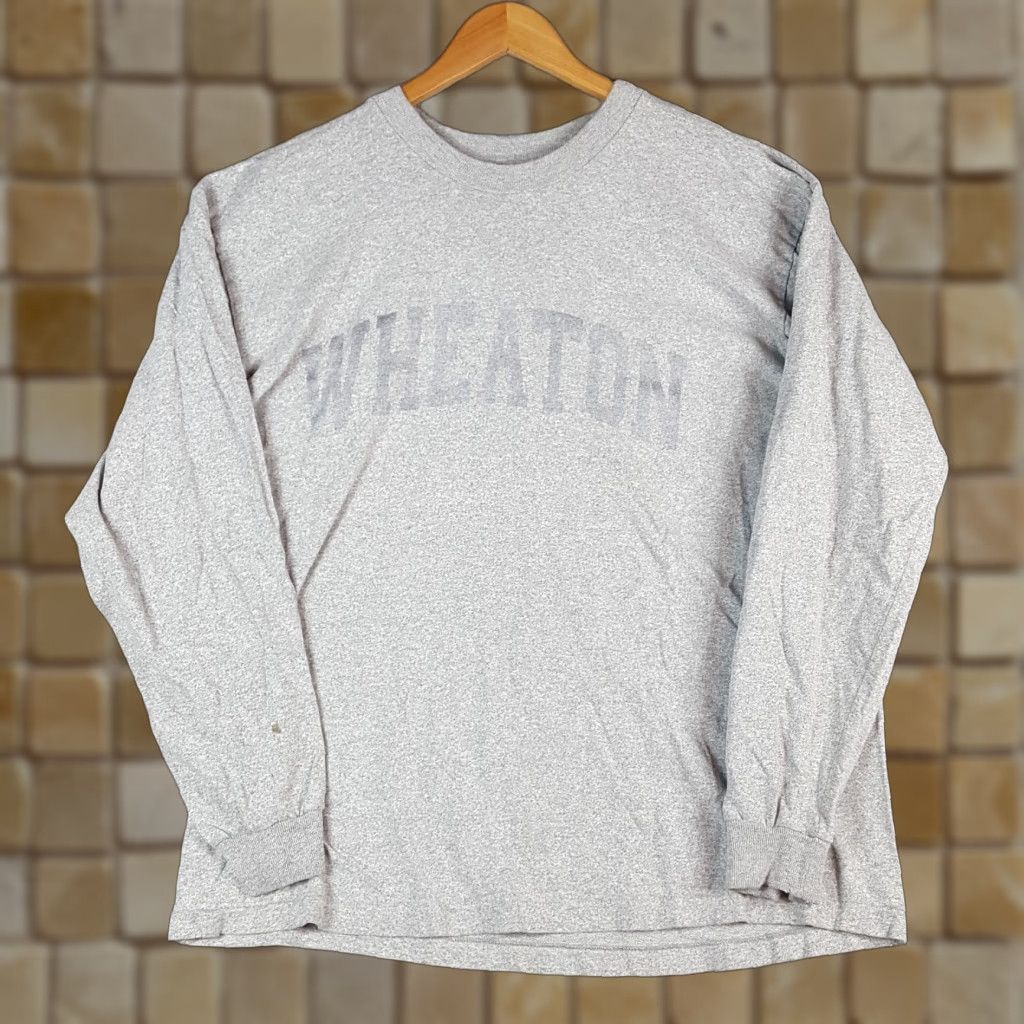 Vintage VINTAGE The Cotton Exchange T-Shirt Shirt XL University Wheaton College Grunge 90s 00s Embroidered Logo Gray Cotton Long Sleeve Men Size US XL / EU 56 / 4 - 1 Thumbnail