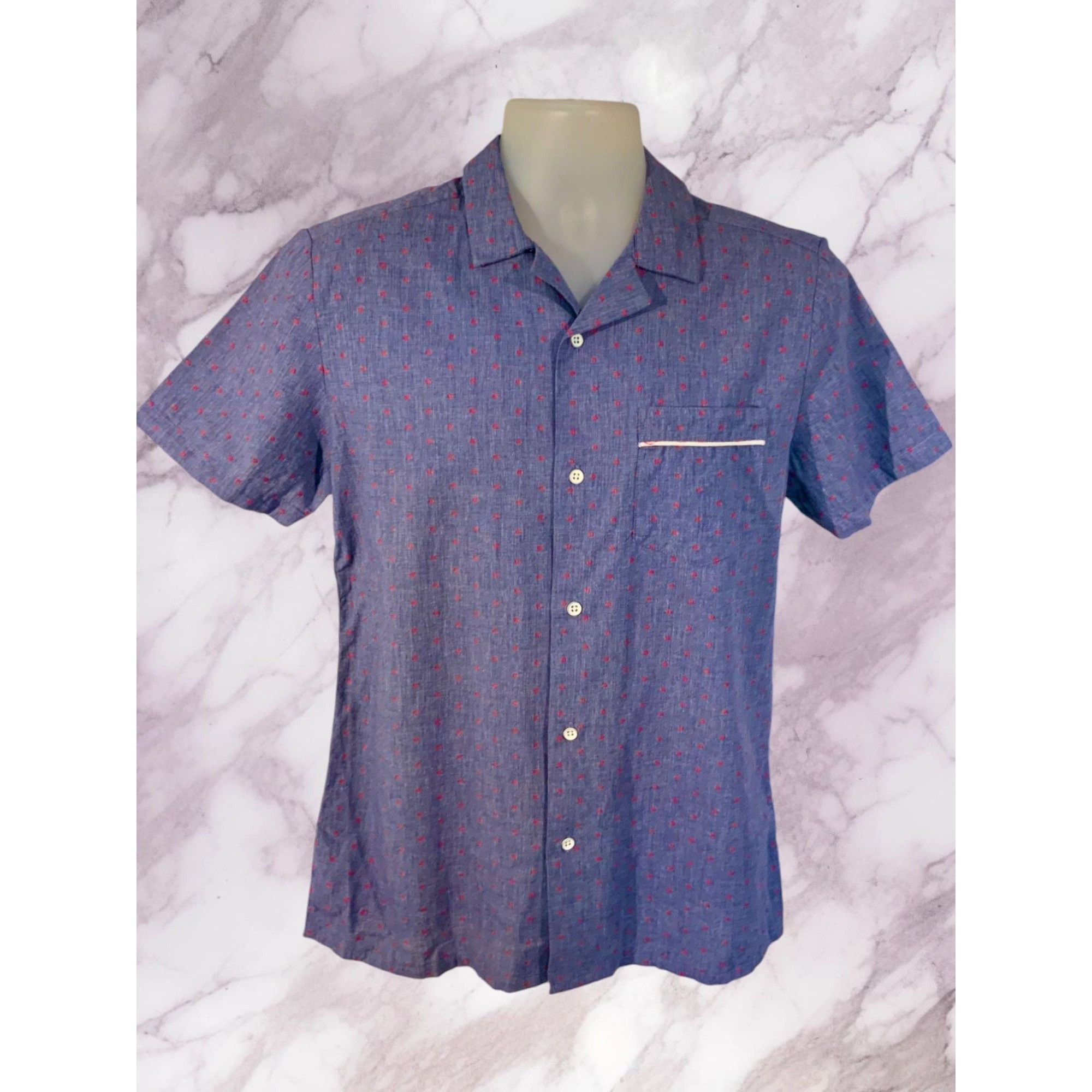 Civil Society Civil Society Mens Short Sleeve Button Shirt Small Blue NEW Size US S / EU 44-46 / 1 - 6 Thumbnail