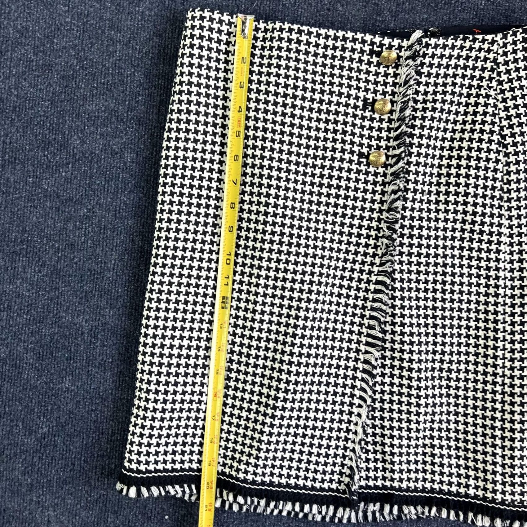 Talbots Talbots Skirt Black White Tweed Check Fringe Button Lined Workwear Womens 6P Size 28" / US 6 / IT 42 - 3 Thumbnail