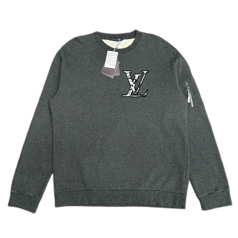 Louis Vuitton Louis Vuitton Gray and White Embroidered Sweatshirt Size US XXL / EU 58 / 5 - 1 Thumbnail