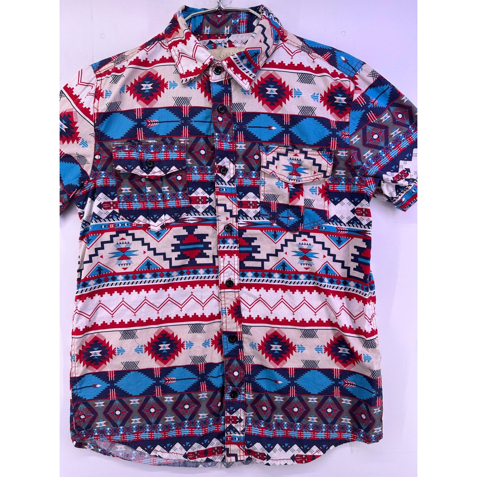 Decibel Decibel Tribal Pattern Dress Short Sleeve Shirt Size Large Size US L / EU 52-54 / 3 - 5 Thumbnail