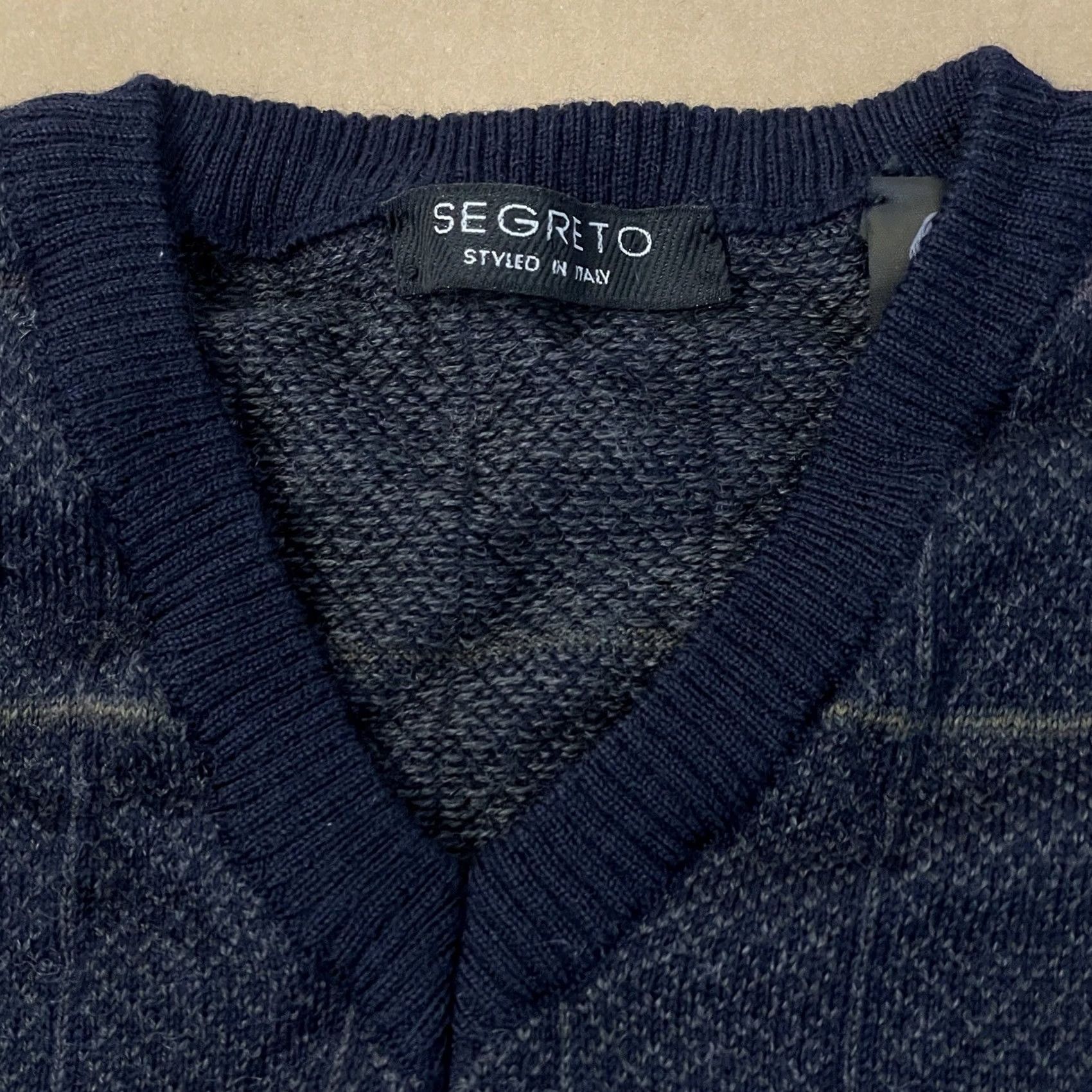 Vintage VINTAGE Segreto Vest Adult Large Blue Sweater Golf Fine Merino Wool Golfer Mens Size US L / EU 52-54 / 3 - 5 Thumbnail