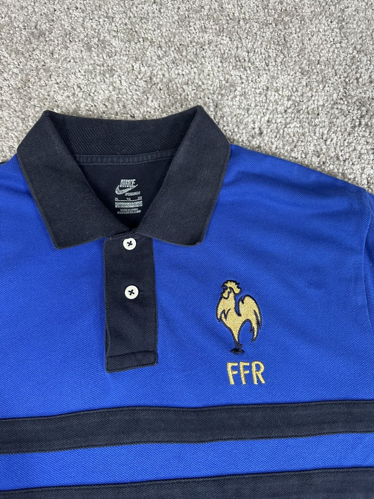 Nike Vintage Nike French Rugby Team Polo Shirt Size US XL / EU 56 / 4 - 3 Thumbnail