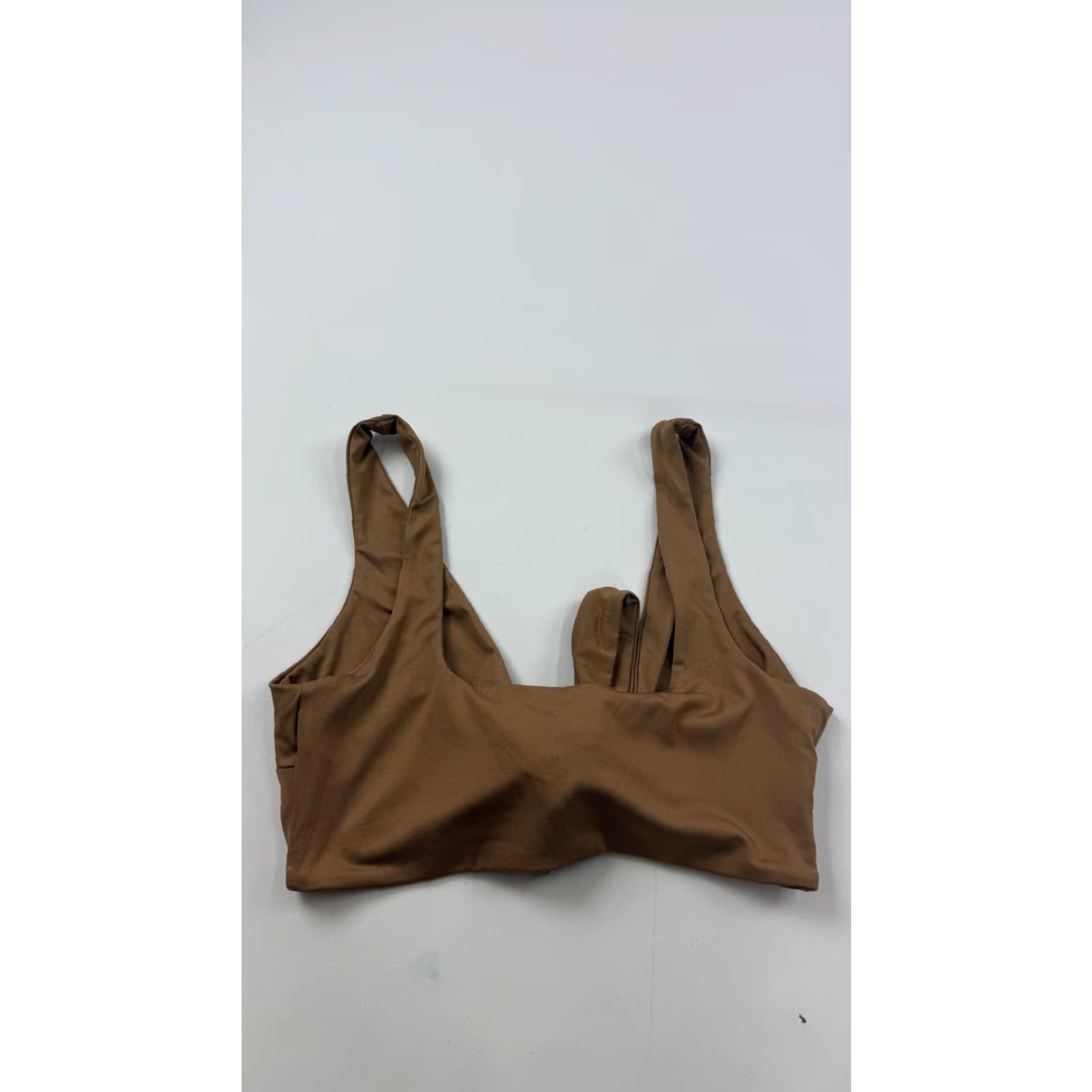 Vintage Tiger Mist Bikini Top Womens Small Brown Wide Strap Front Tie Swimsuit Swimwear Size S / US 4 / IT 40 - 4 Thumbnail