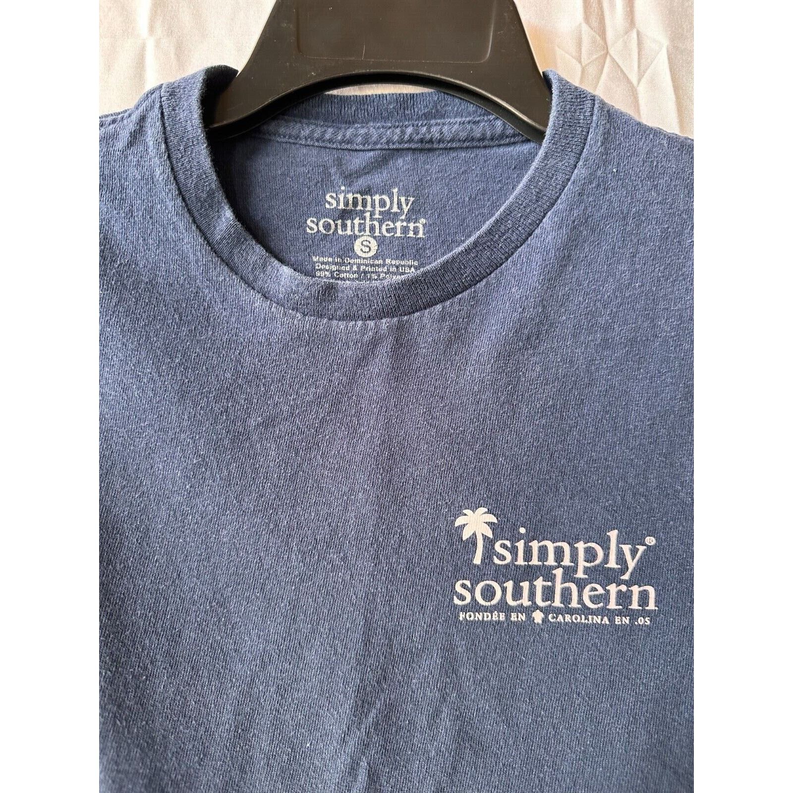Other SIMPLY SOUTHERN "The Beach is my HAPPY" Navy Small T-shirt Size S / US 4 / IT 40 - 3 Thumbnail