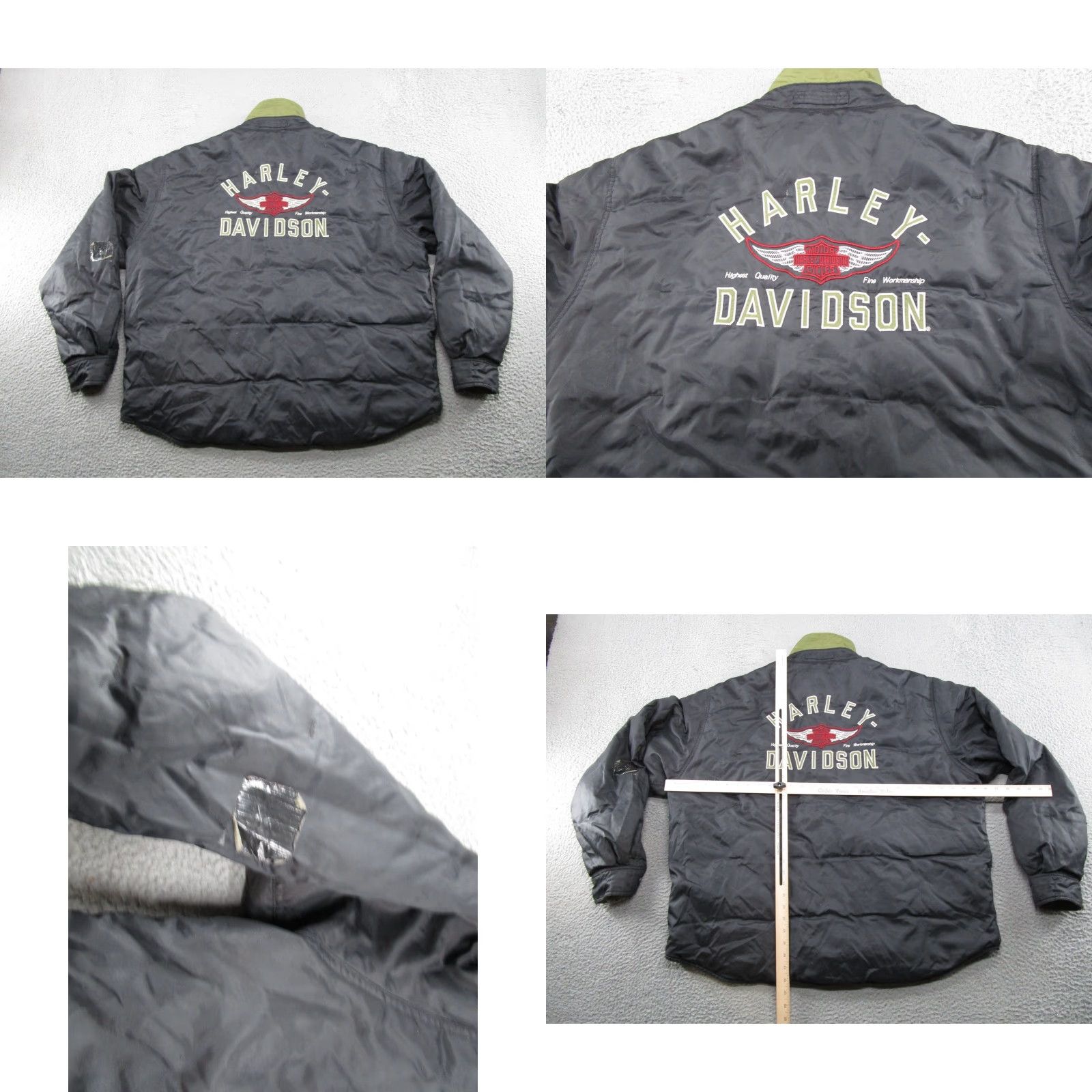 Harley Davidson Harley-Davidson Jacket Reversible Women’s 22L Army Green Damaged Thrash DAMAGED THRASH Read Size 3XL / US 20-22 - 9 Thumbnail