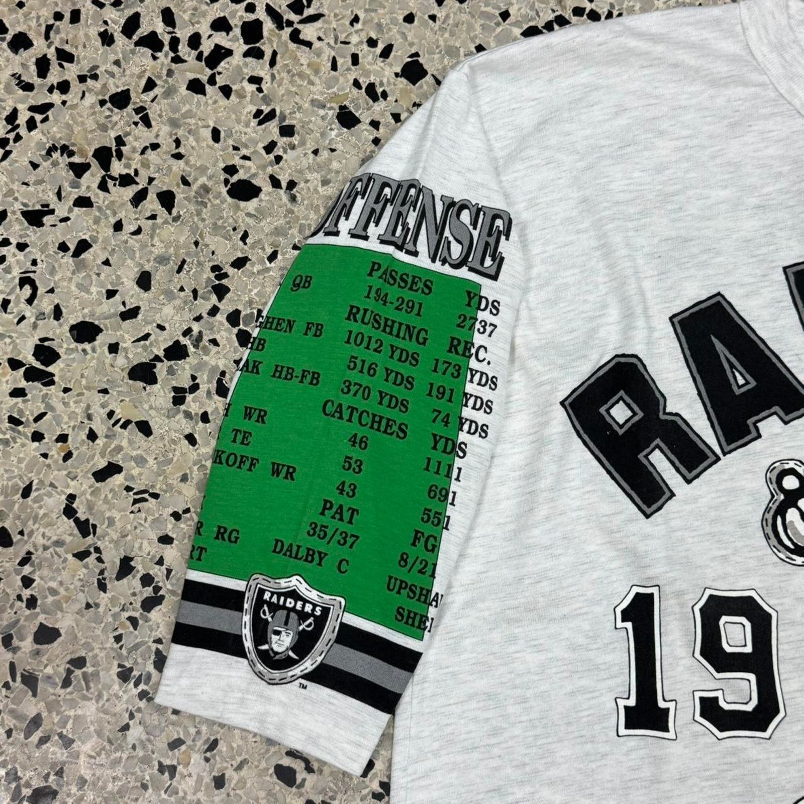 NFL × Vintage VINTAGE 90S SINGLE STITCH BNWT NOS LONG GONE RAIDERS AOP TEE Size US XL / EU 56 / 4 - 3 Thumbnail