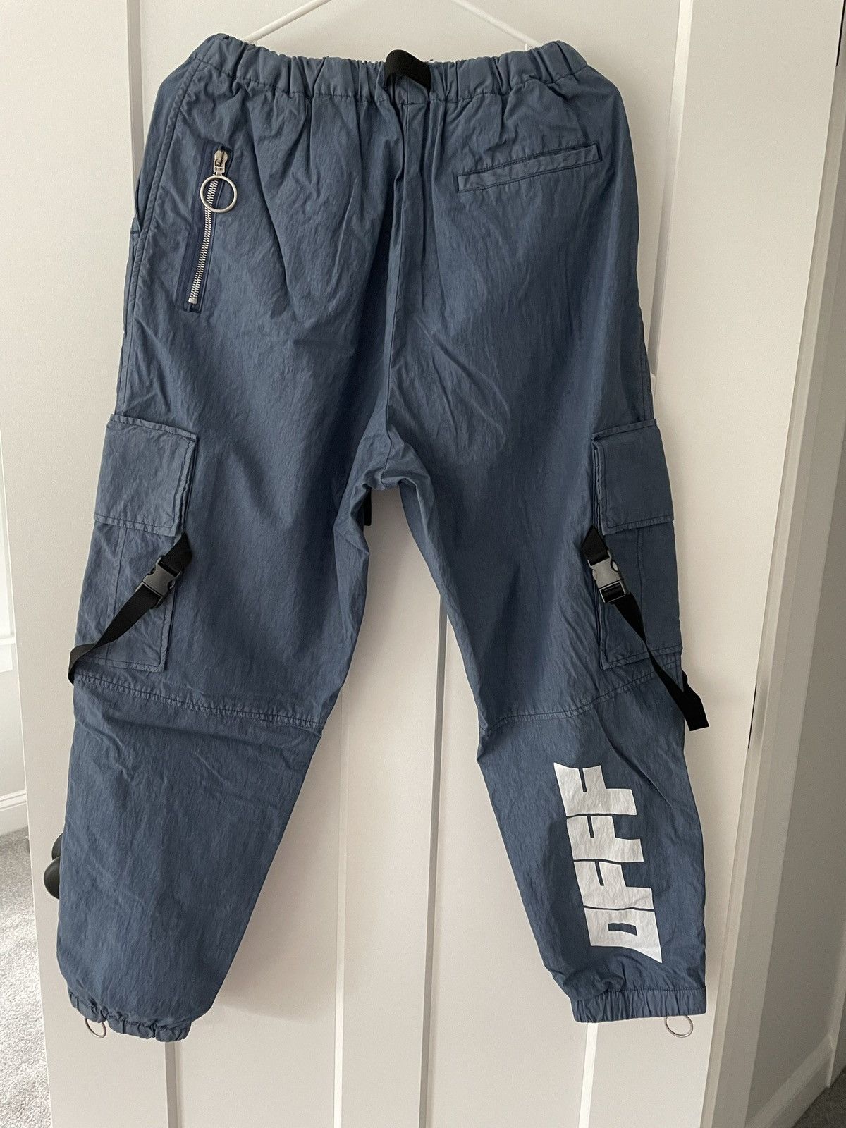 Off-White Off-White Virgil Abloh Blue Parachute Cargo Pants NWT Size US 34 / EU 50 - 2 Thumbnail