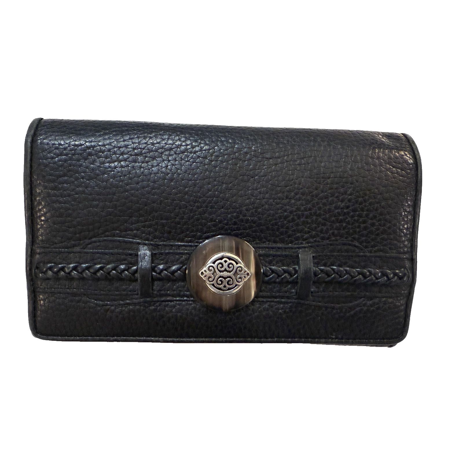 Brighton Brighton Wallet Womens Leather Snap Braided Trim Medallion Size ONE SIZE - 1 Thumbnail