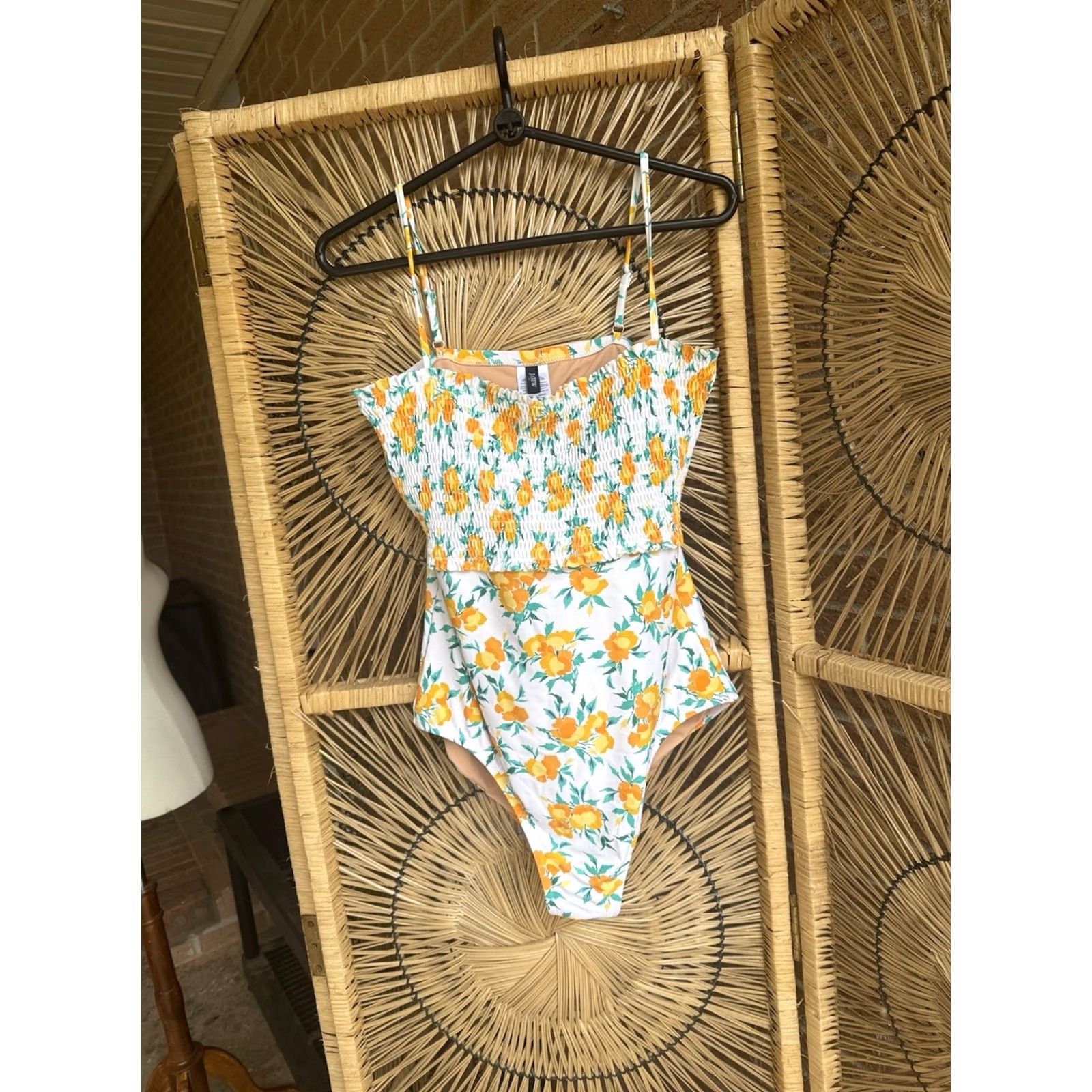 J.Crew J. Crew Factory One Piece Swimsuit Floral Smocked Yellow M Women Medium Size ONE SIZE - 2 Thumbnail