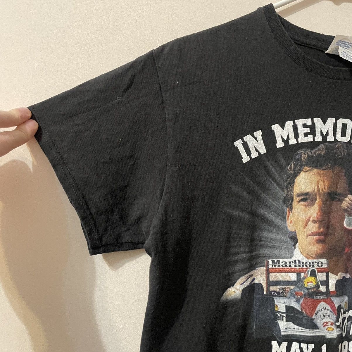 Vintage 90s Vintage Ayrton Senna Renault the best single stitch tee Size US M / EU 48-50 / 2 - 4 Thumbnail