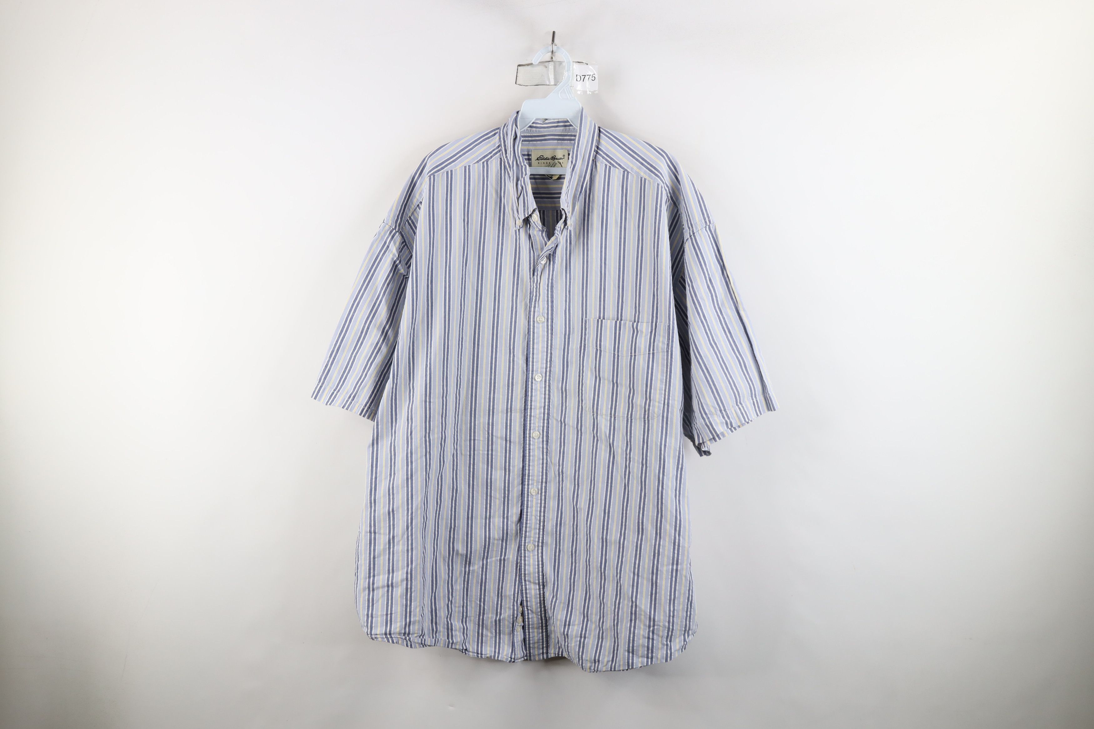 Eddie Bauer × Vintage Vintage 90s Eddie Bauer Seersucker Short Sleeve Button Shirt Size US XXL / EU 58 / 5 - 1 Thumbnail