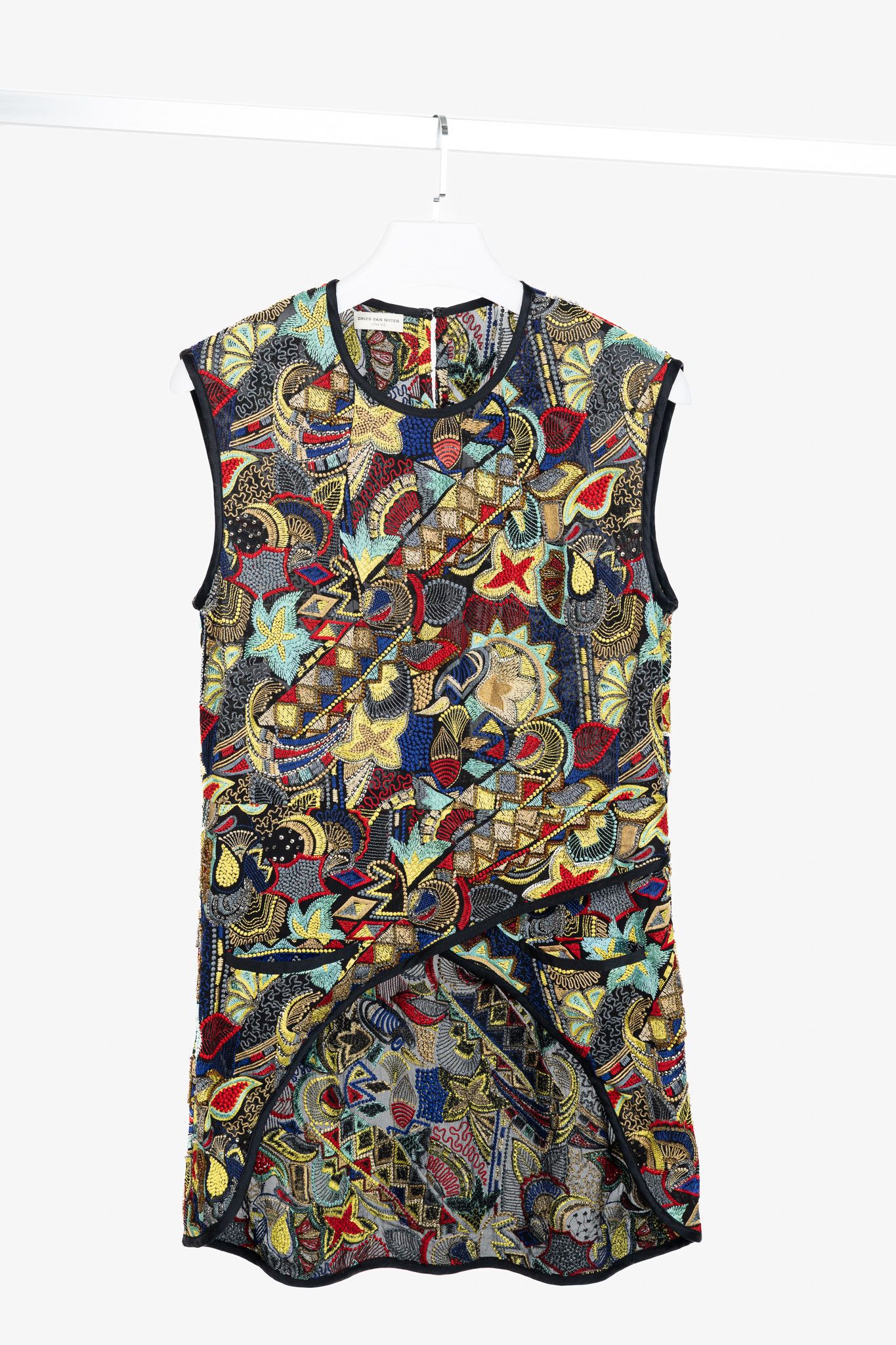 Dries Van Noten Dries Van Noten SS/15 Runway Beaded Sleeveless Hi-Lo Top Size S / US 4 / IT 40 - 1 Thumbnail