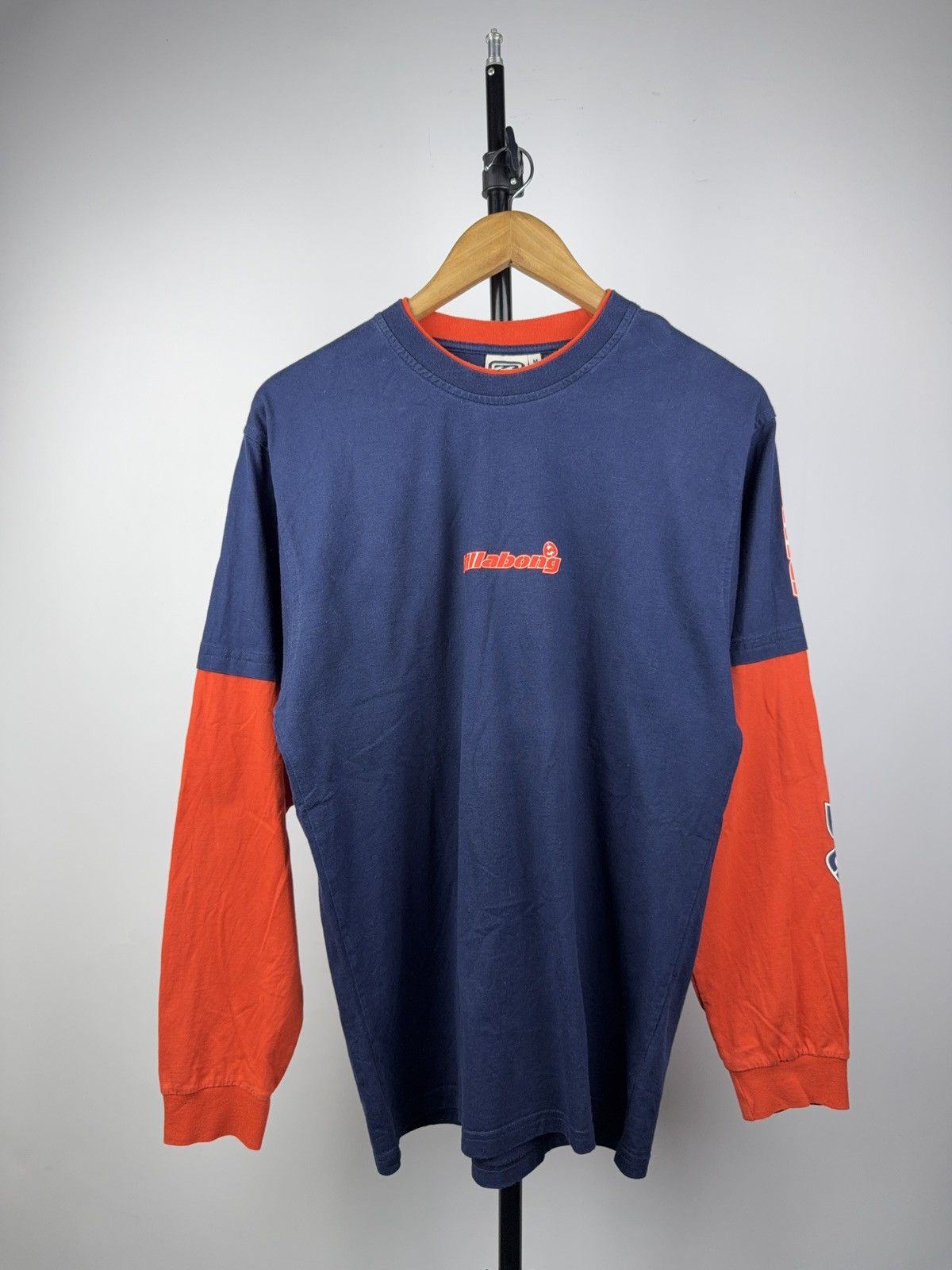 Billabong Vintage 00s Y2K Surf Billabong Navy Red Logo Long Sleeve Tee Size US M / EU 48-50 / 2 - 1 Thumbnail