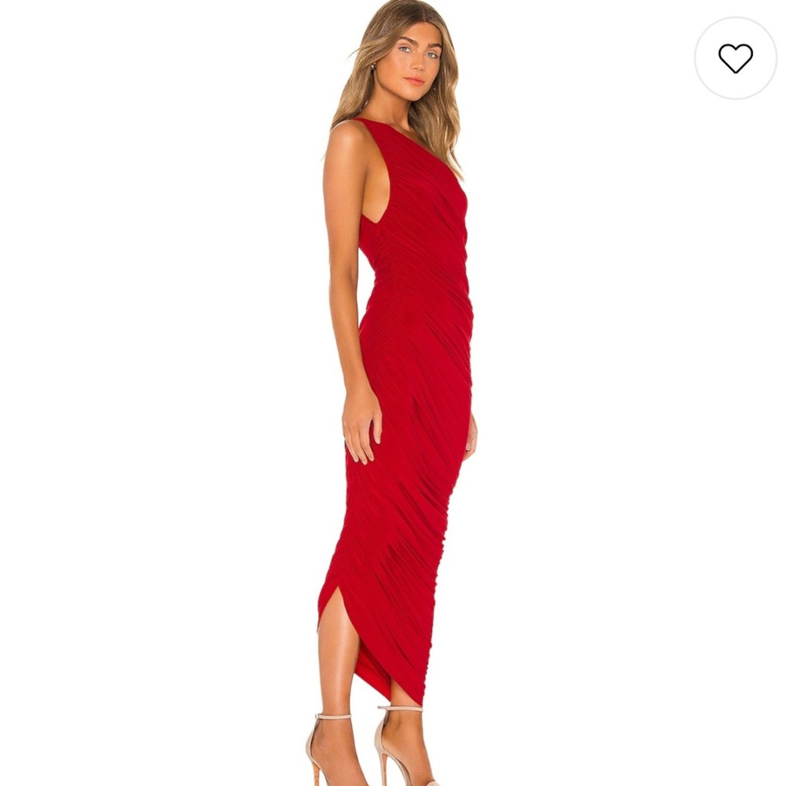 Norma Kamali Norma Kamali Diane Gown - Size XS - Red Ruched One-Shoulder Size XS / US 0-2 / IT 36-38 - 2 Thumbnail
