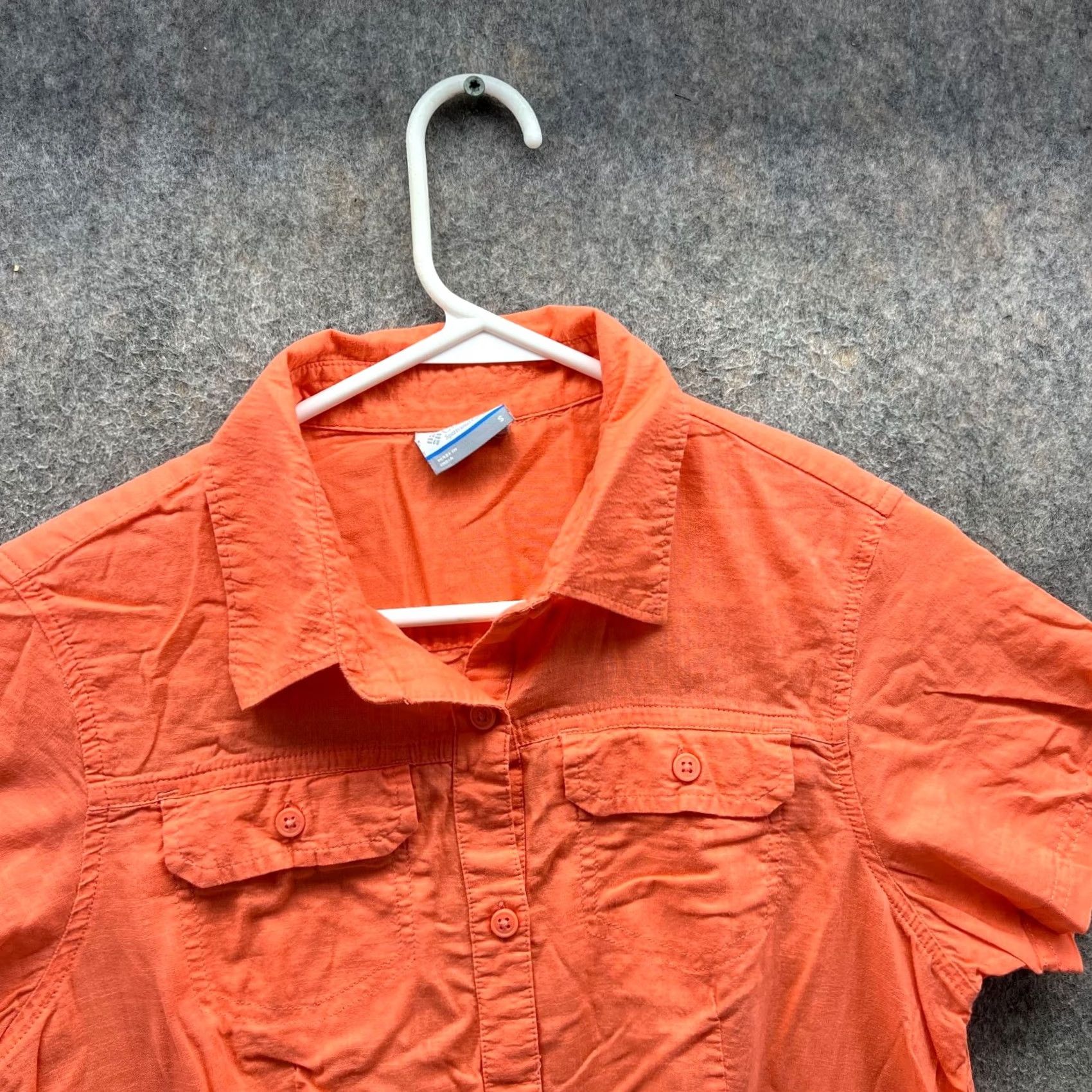 Vintage VINTAGE? No — Columbia Shirt Womens Small Orange Button Down Short Sleeve Outdoors Hike Size S / US 4 / IT 40 - 4 Thumbnail