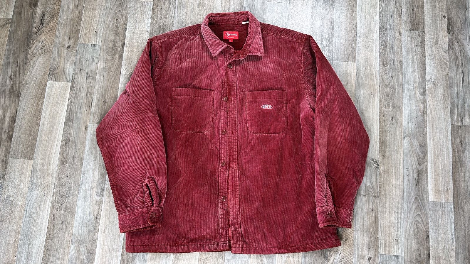 Supreme Quilted Corduroy Shirt Rust