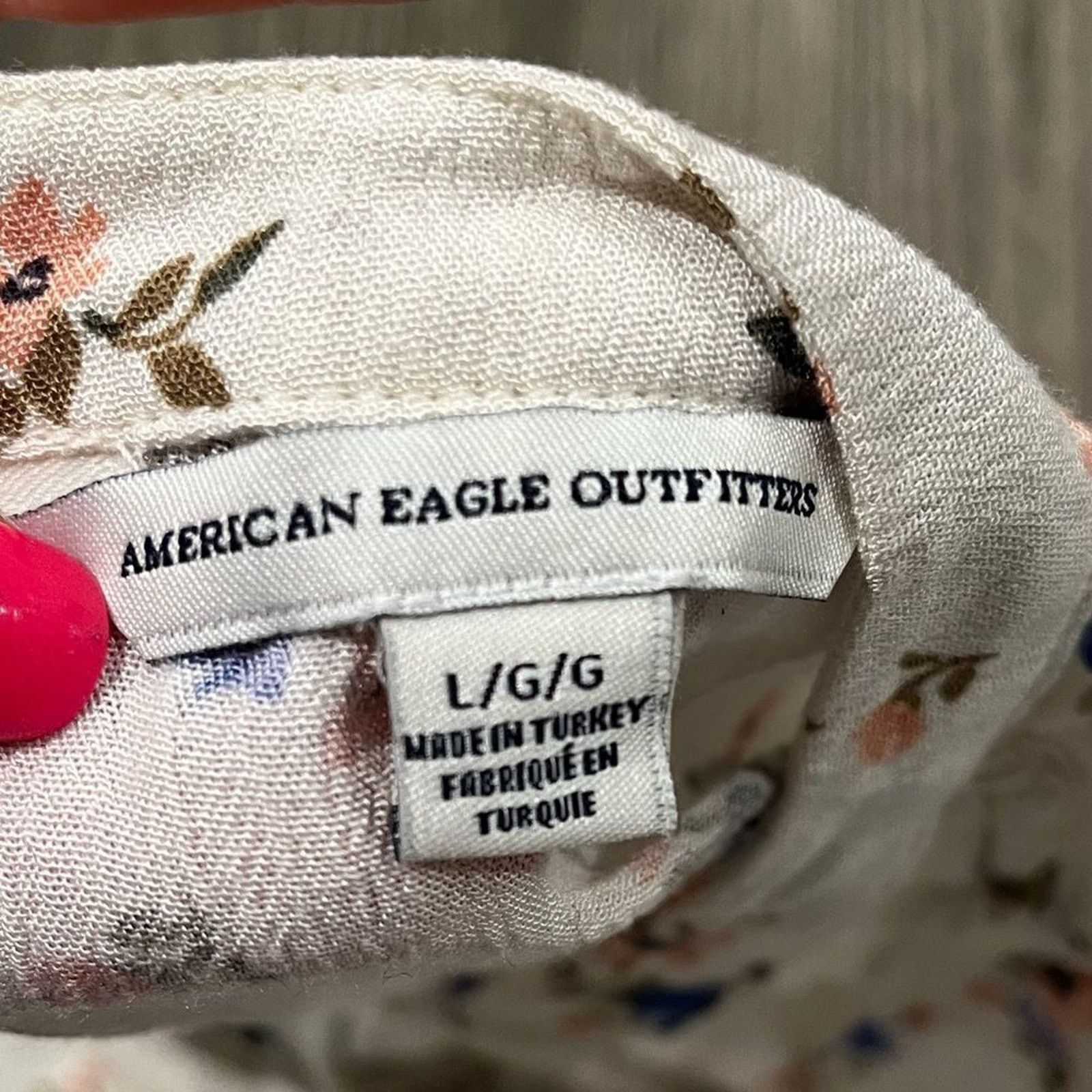 American Eagle Outfitters American Eagle Outfitters Floral Blouse Long Sleeve CutOut L Size L / US 10 / IT 46 - 4 Thumbnail