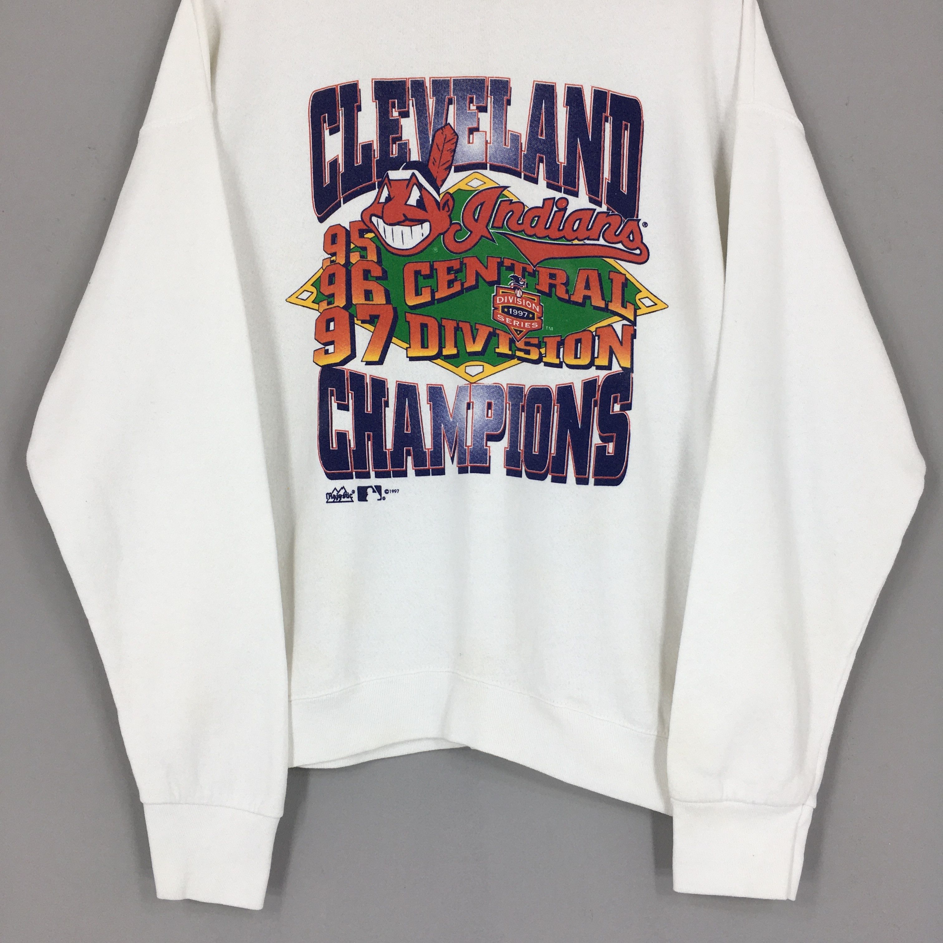 Logo 7 × MLB × Vintage Vintage 90s Cleveland Indians MLB Sweatshirt XLarge Size US XL / EU 56 / 4 - 3 Thumbnail