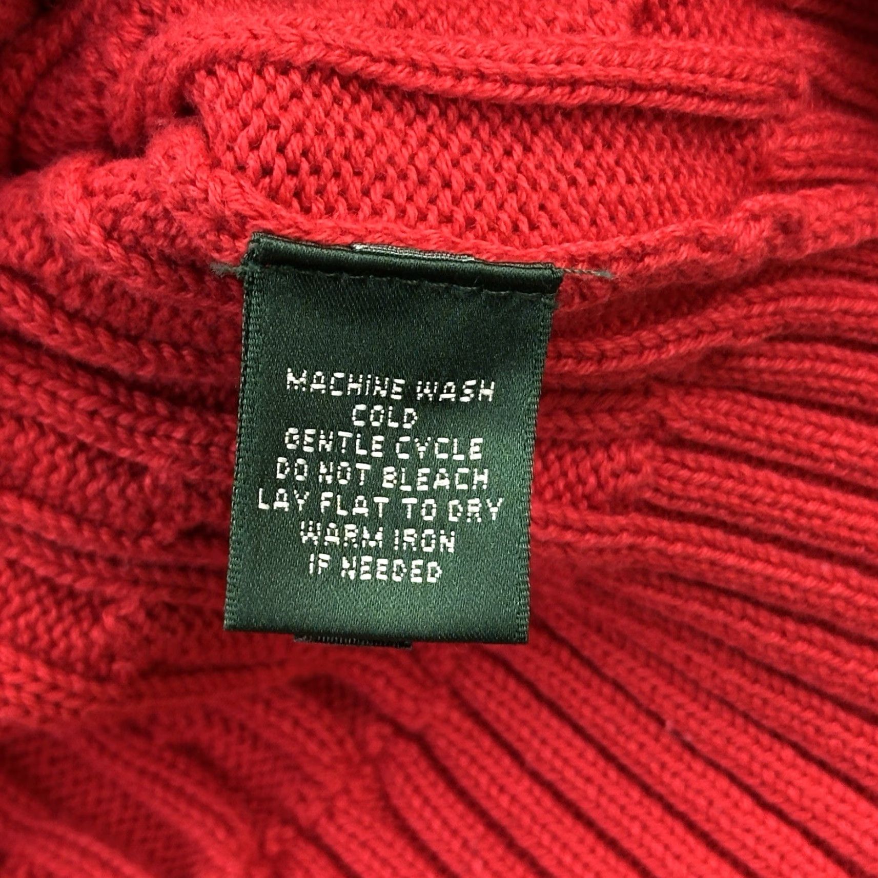 Ralph Lauren Vintage Lauren Ralph Lauren Sweater Women's Large V-Neck Cable Knit Pullover Y2K Red Cotton Knit Pullover 90s Classic Designer Outdoor Preppy Mens? Size L / US 10 / IT 46 - 6 Thumbnail