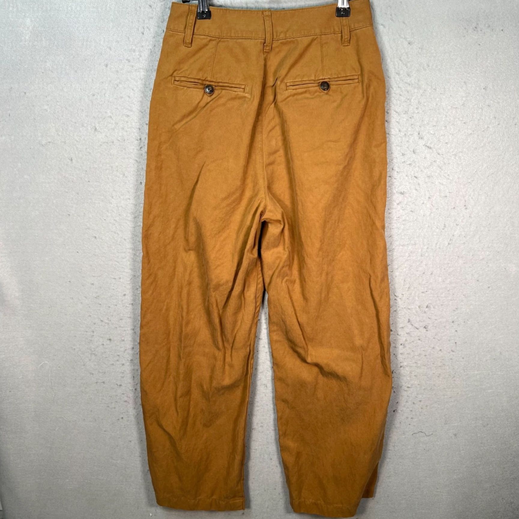 Madewell Madewell Pants Womens 00 Harlow Wide-Leg Brown Twill Linen Lyocell Cotton Blend Modern Chino 27in Inseam Womens Size 24" / US 00 / IT 34 - 2 Thumbnail
