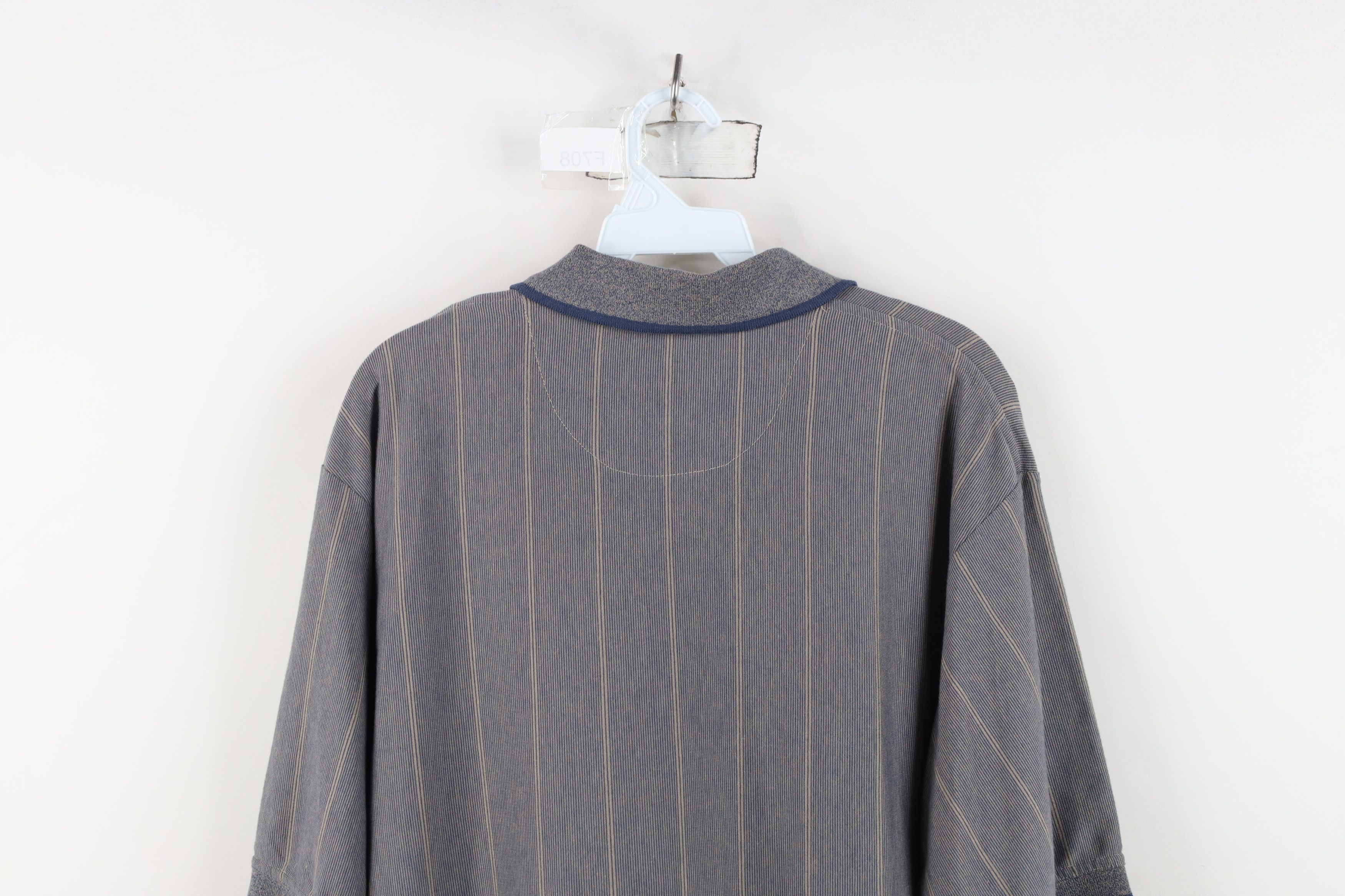 Vintage Vintage 90s Streetwear Striped Knit Collared Golf Polo Shirt Size US L / EU 52-54 / 3 - 13 Thumbnail