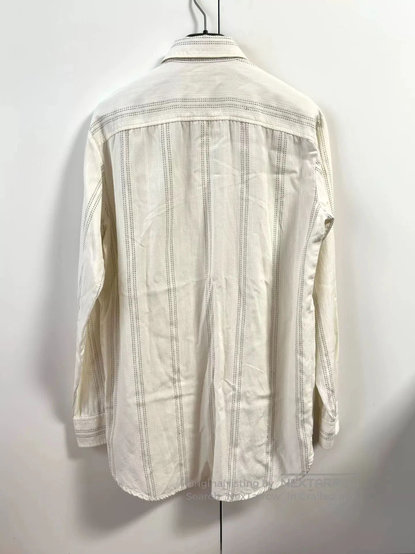 Saint Laurent Paris Saint Laurent Beige Metallic Stripe Shirt. Size M / US 6-8 / IT 42-44 - 5 Thumbnail