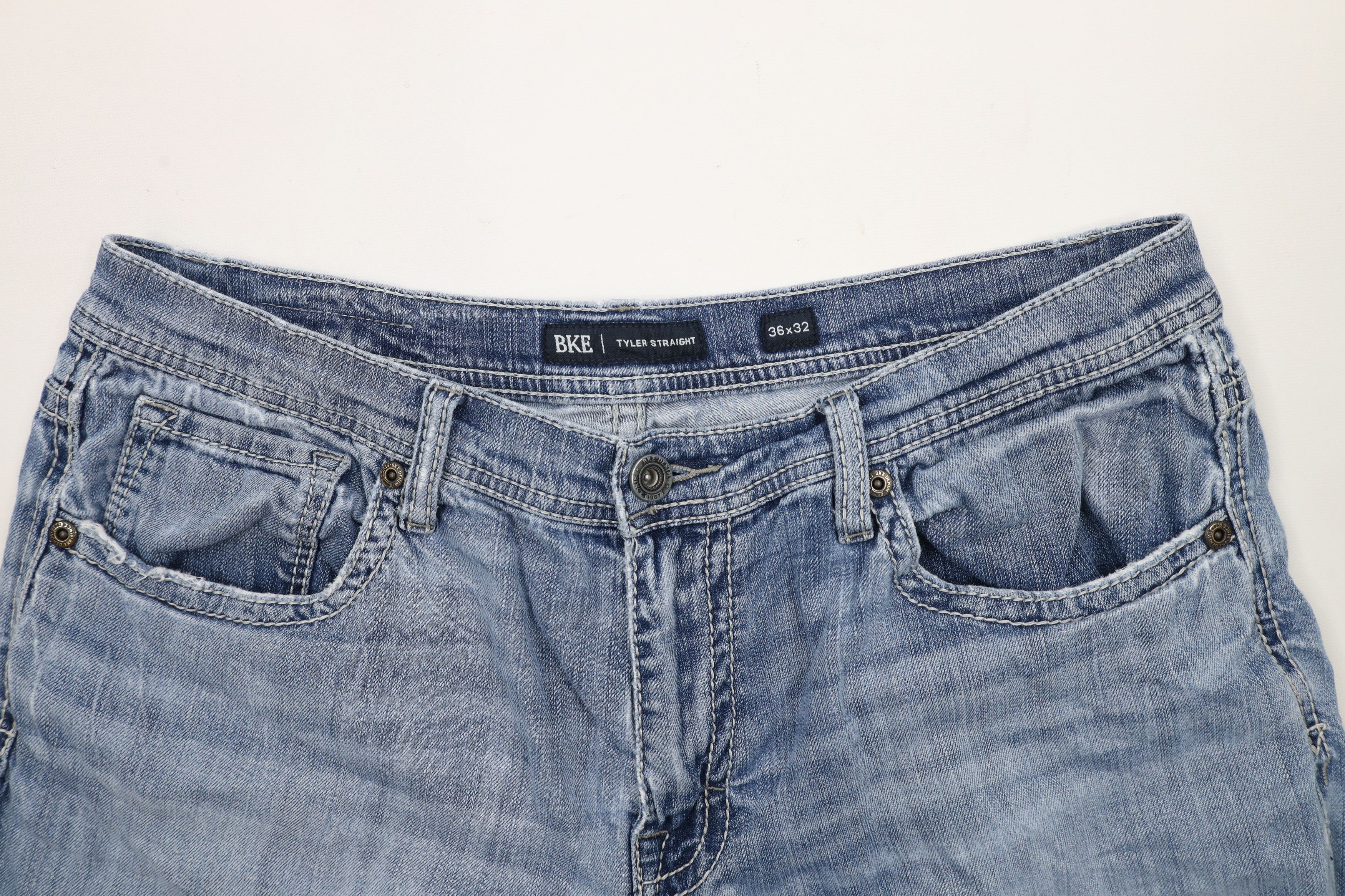 Vintage Buckle BKE Thick Stitch Tyler Straight Leg Denim Jeans Blue Size US 36 / EU 52 - 9 Thumbnail