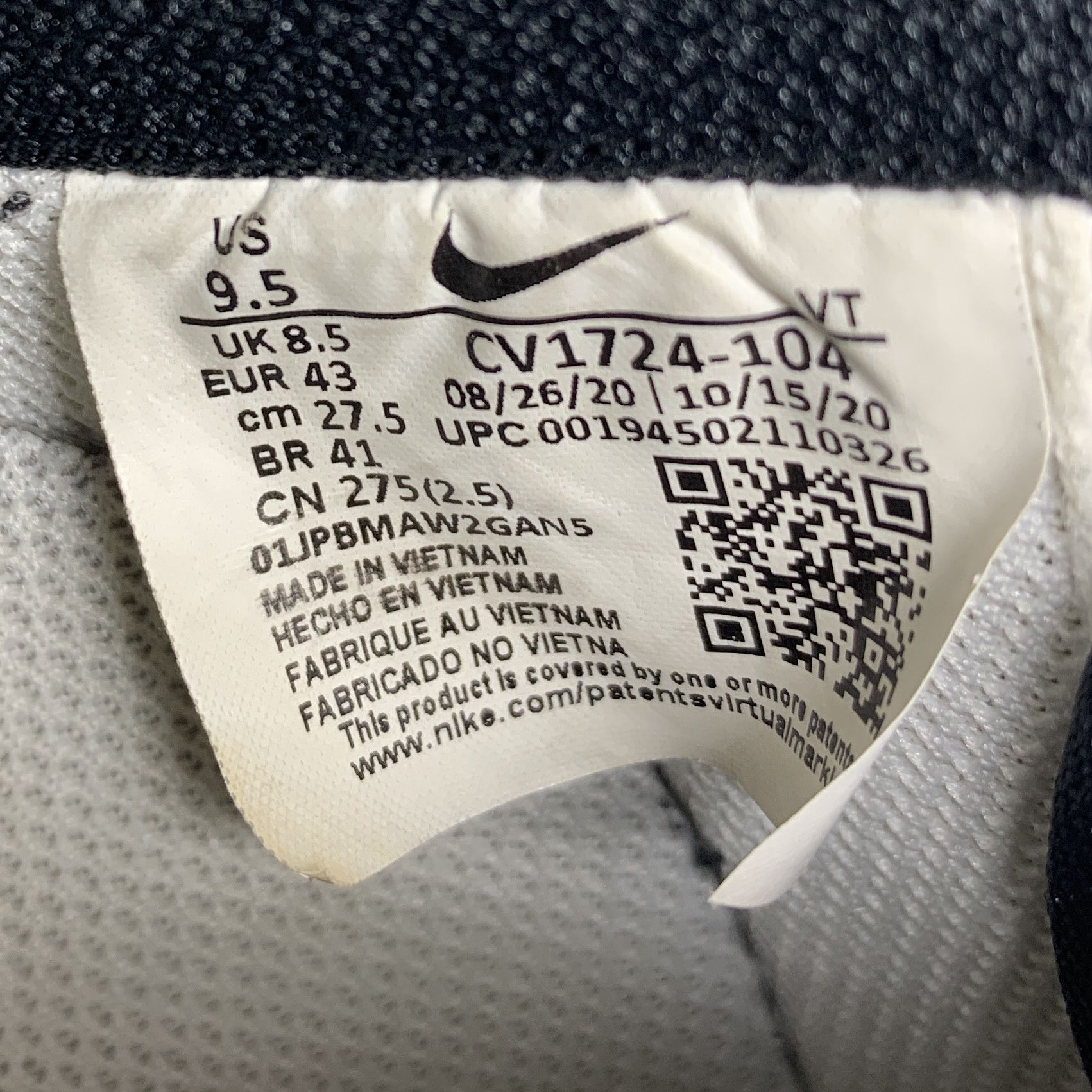 Nike Nike Air Force 1 '07 Stitch Black CV1724-104 Size US 9.5 / EU 42-43 - 8 Thumbnail