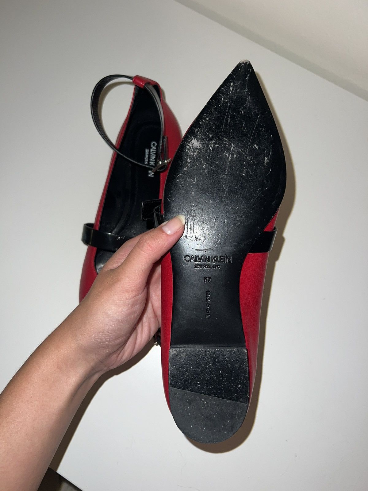 Calvin Klein 205W39NYC CK 205W39NYC Red & Black Ballet Flats Size US 7 / IT 37 - 3 Thumbnail