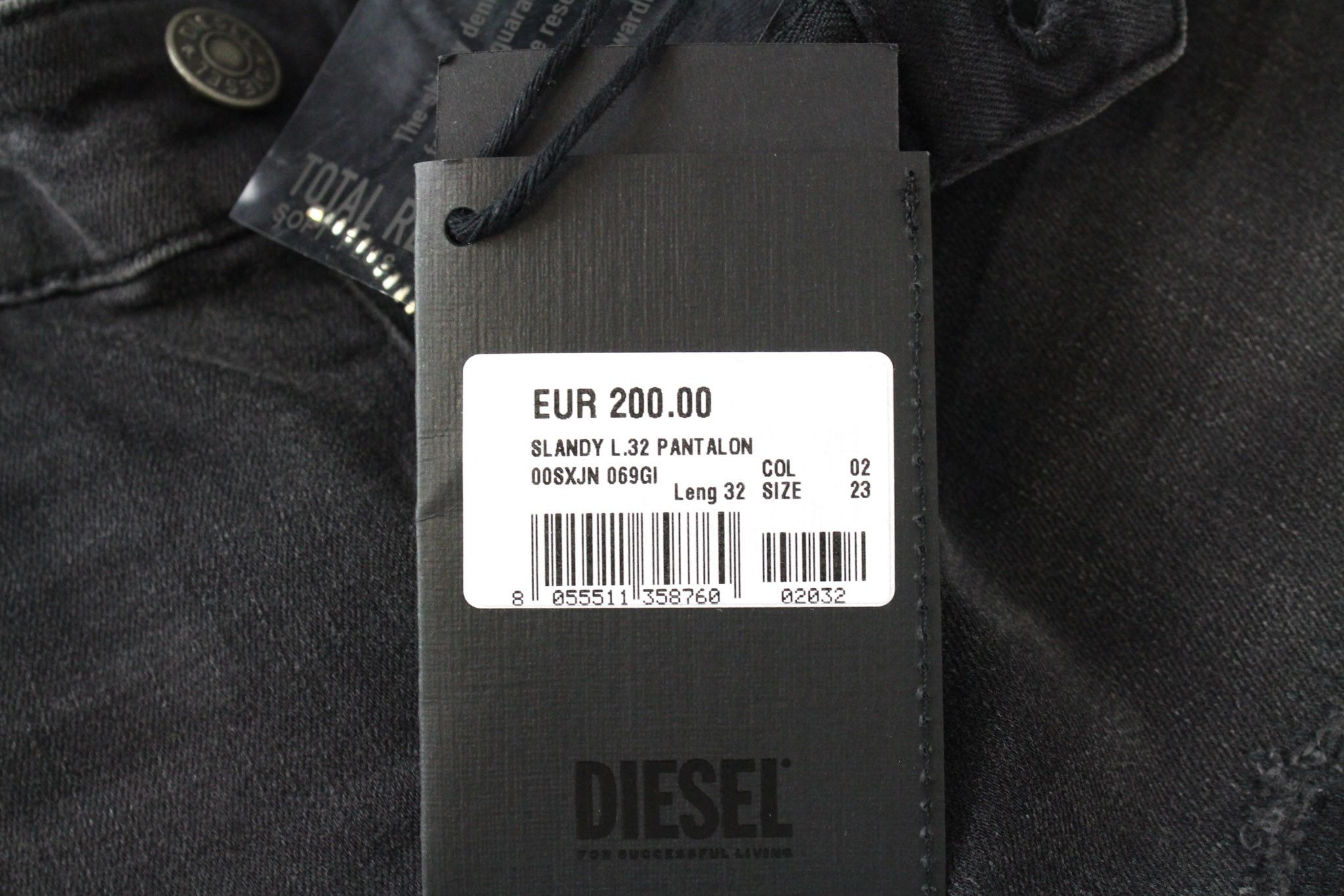 Diesel SLANDY 069GI W23/L32 Girls Black Stretch Jeans 69992 Size 23" - 10 Thumbnail