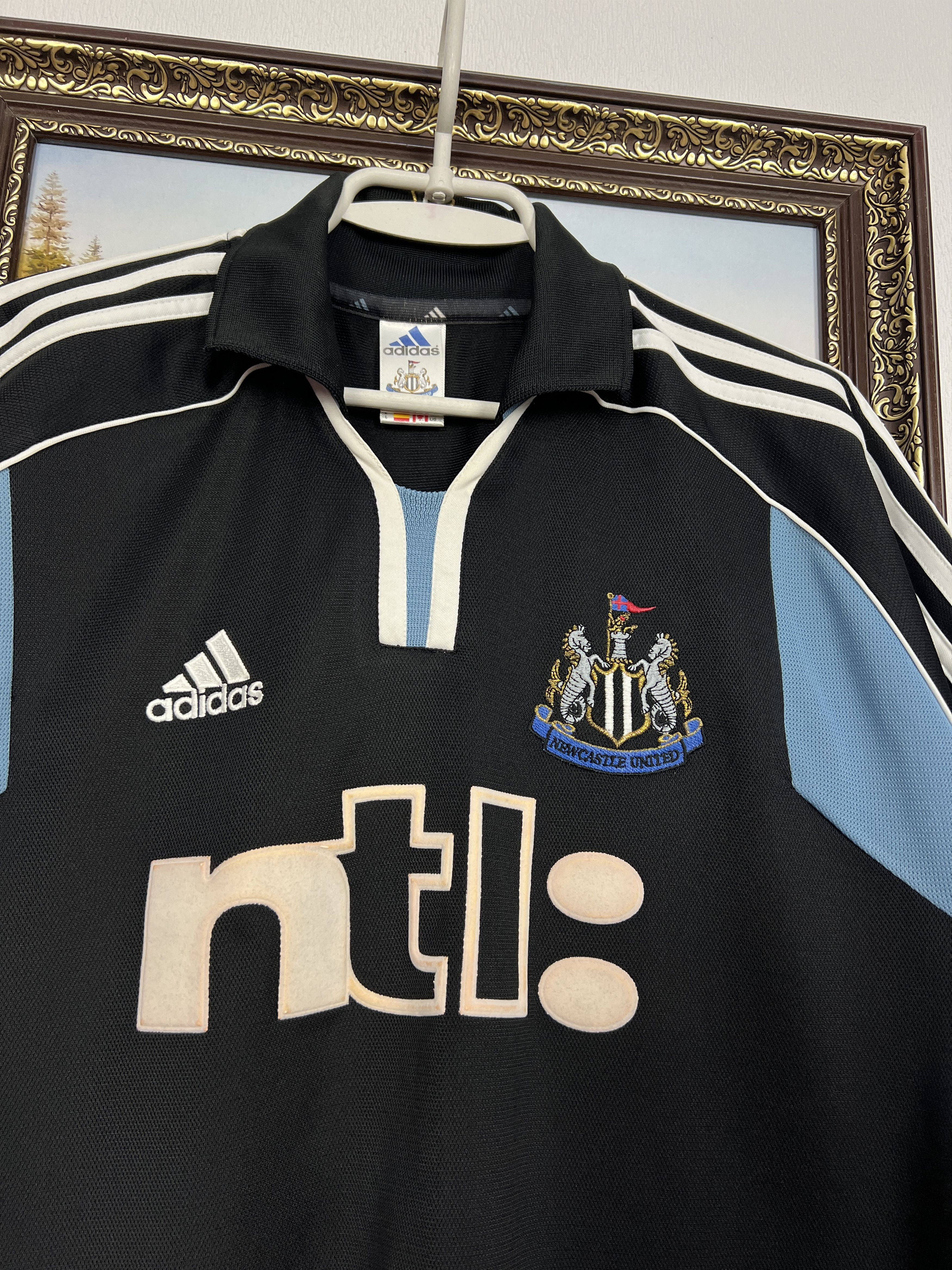 Adidas Newcastle Away football shirt 2000 Soccer Jersey Trikot Size US L / EU 52-54 / 3 - 3 Thumbnail