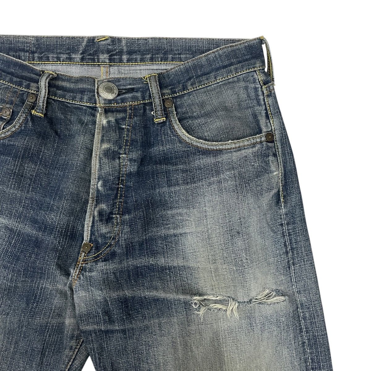 Evisu Vintage Evisu Distressed Redline Denim Jeans Size US 34 / EU 50 - 12 Thumbnail