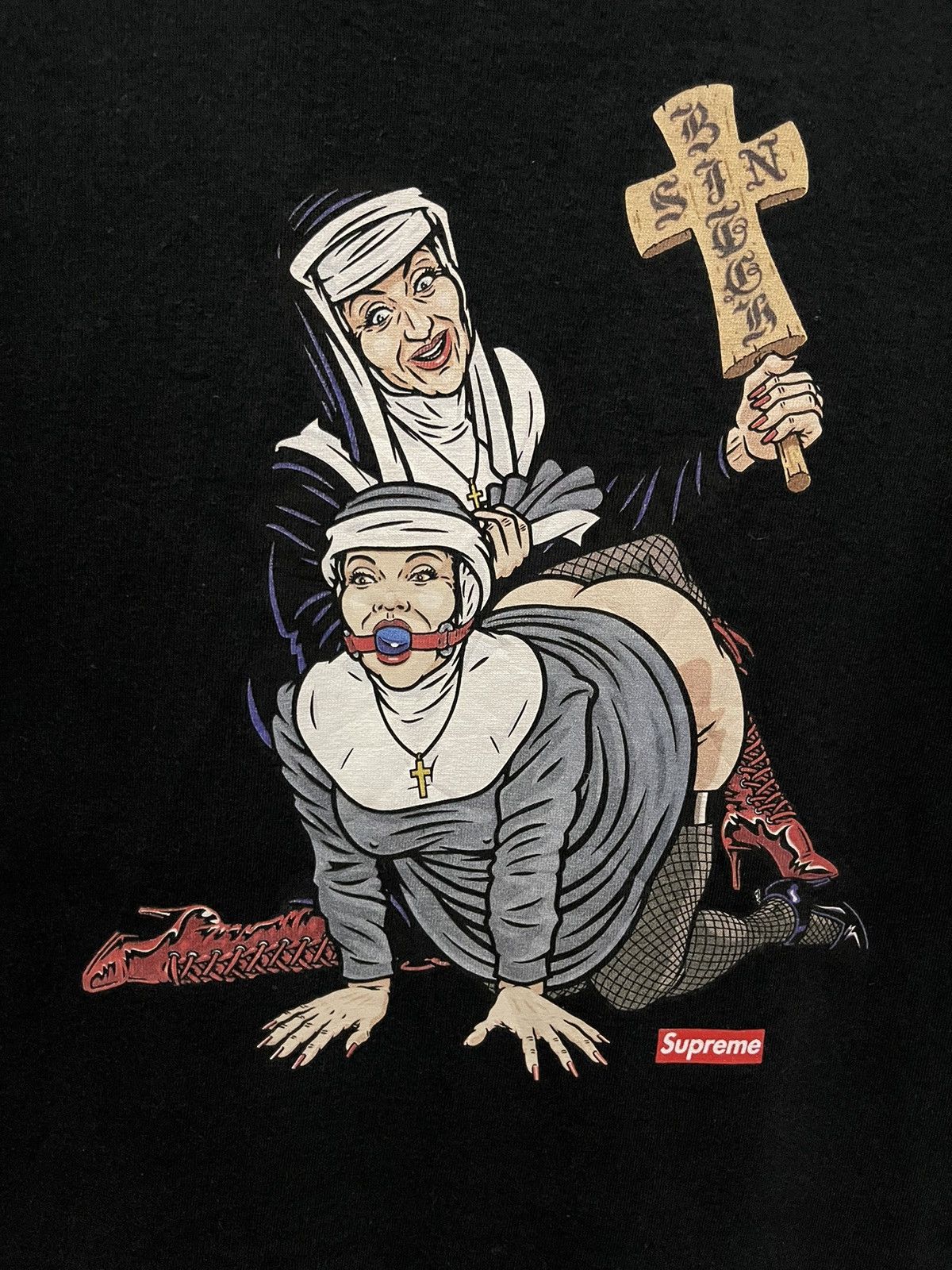 Supreme Supreme Nuns Tee Black FW22🔥🔥🔥 Size US L / EU 52-54 / 3 - 2 Thumbnail