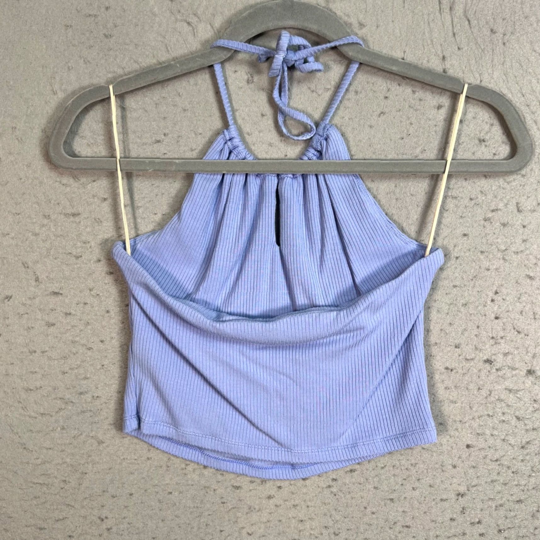Vintage Wilfred Womens Halter Top Blue Ribbed Tencel Elastane Sleeveless Knit Size M Adult Casual Summer 90s? (But avoid adding decade unless present) Size M / US 6-8 / IT 42-44 - 2 Thumbnail