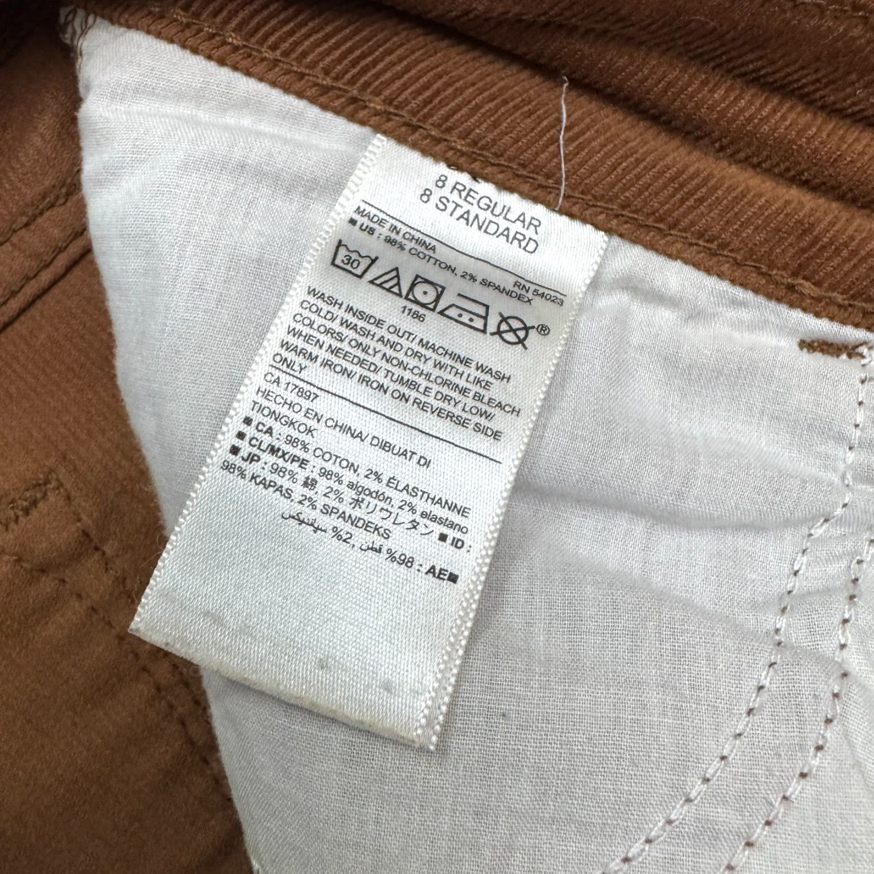 Old Navy Old Navy Pants Womens 8 Regular Brown Cotton Corduroy Mid Rise Straight Chino Casual Workwear - Mens? Size 30" / US 8 / IT 44 - 7 Thumbnail