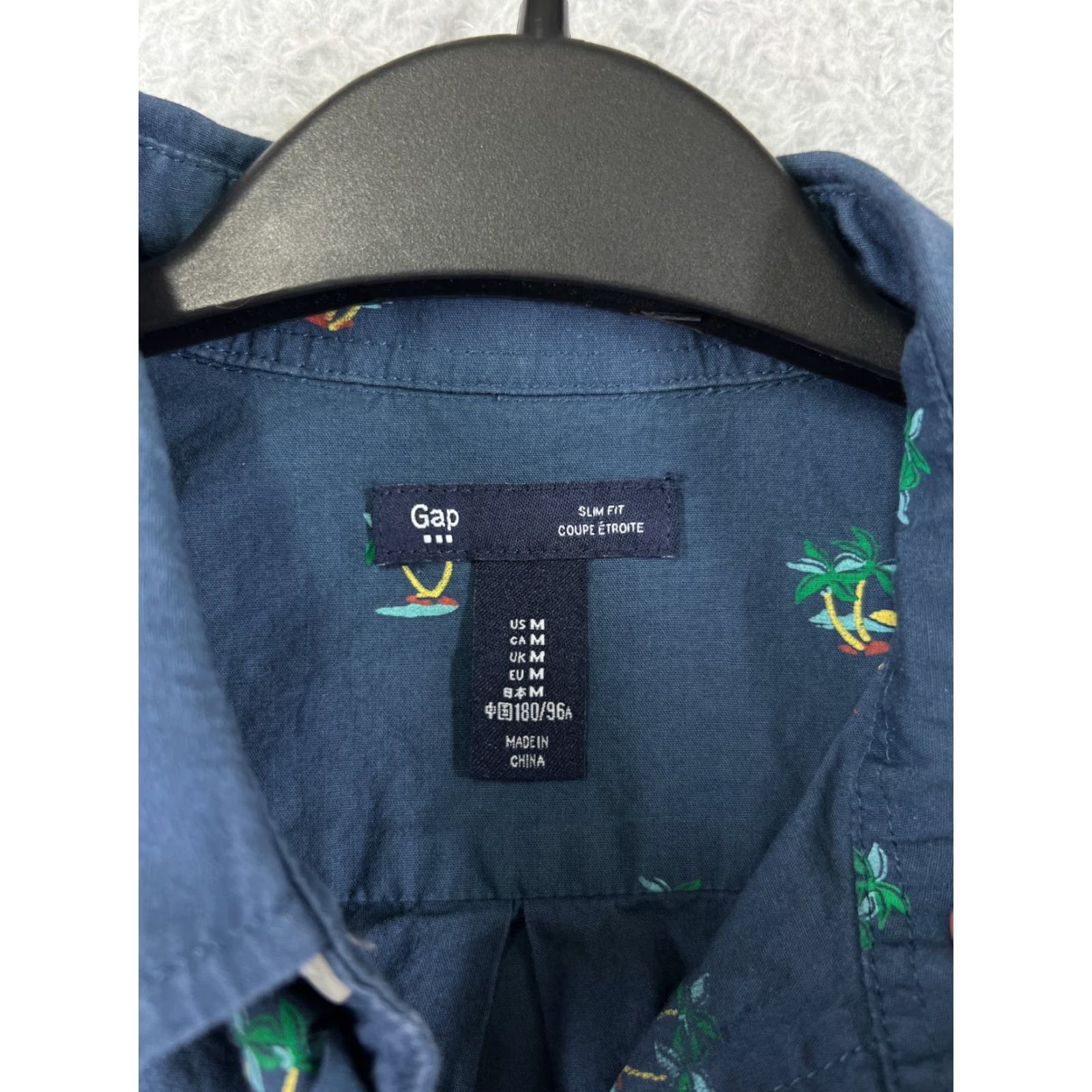 Gap Gap Button-Up Shirt Mens Medium Blue Palm Tree All Over Print AOP 100% Cotton Casual Workwear Col Size US M / EU 48-50 / 2 - 3 Thumbnail