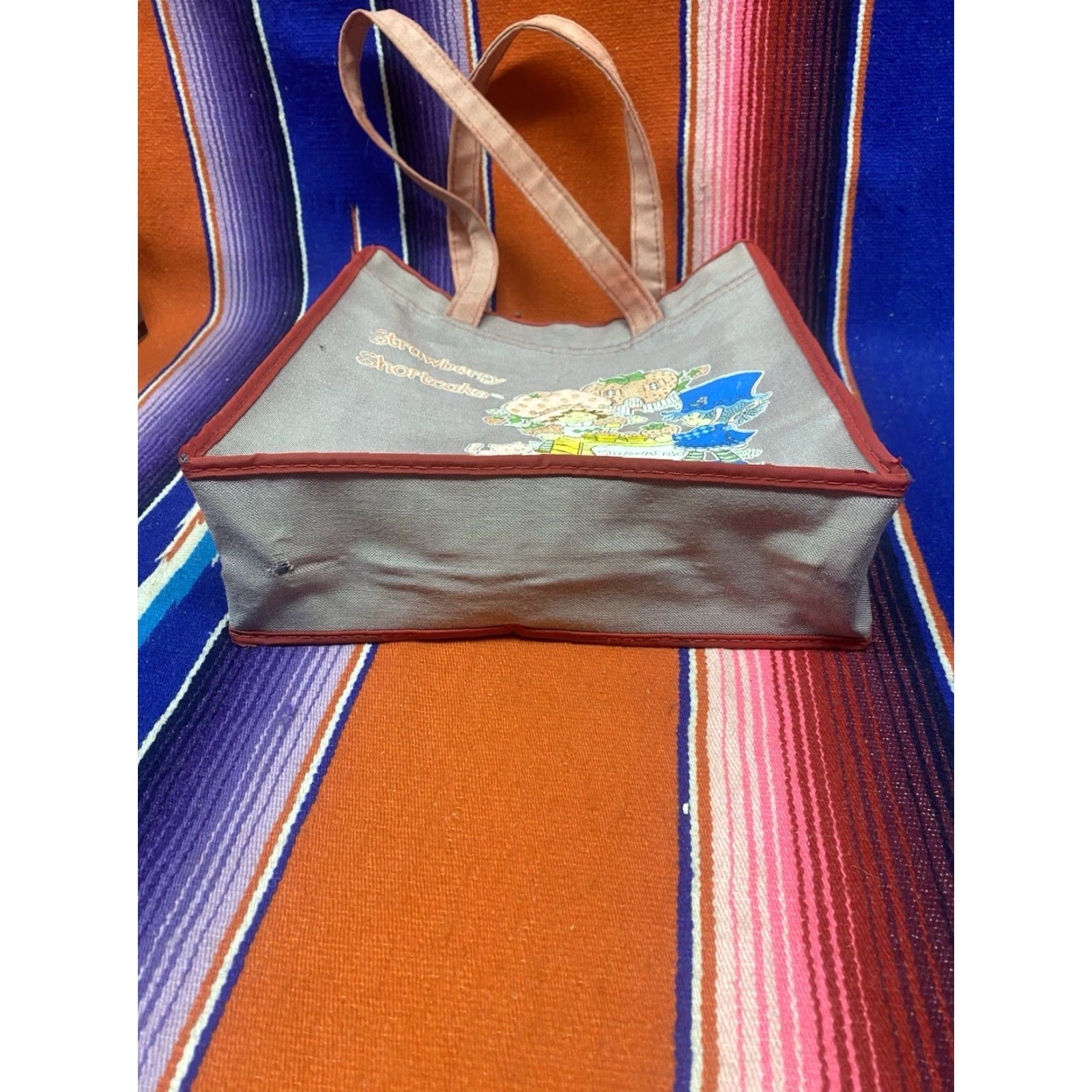 Vintage VINTAGE 80s Strawberry Shortcake Tote Bag Canvas Faded Medium Size Girls Size ONE SIZE - 5 Thumbnail