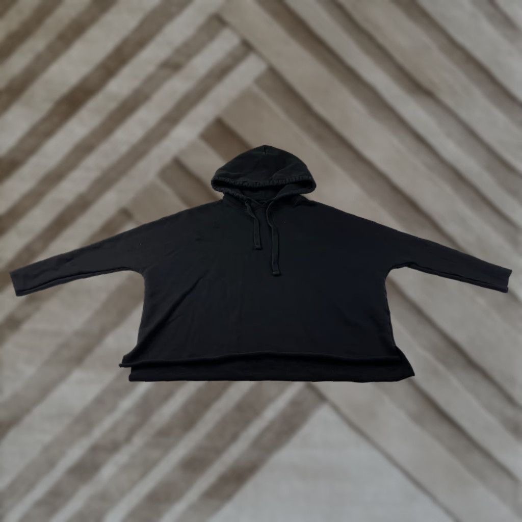 Frank & Eileen Frank & Eileen Hoodie Sweatshirt Dolman Sleeve Black Small Womens Pullover Hooded Fleece Crew Neck Classic Fit Knit Size S / US 4 / IT 40 - 1 Thumbnail