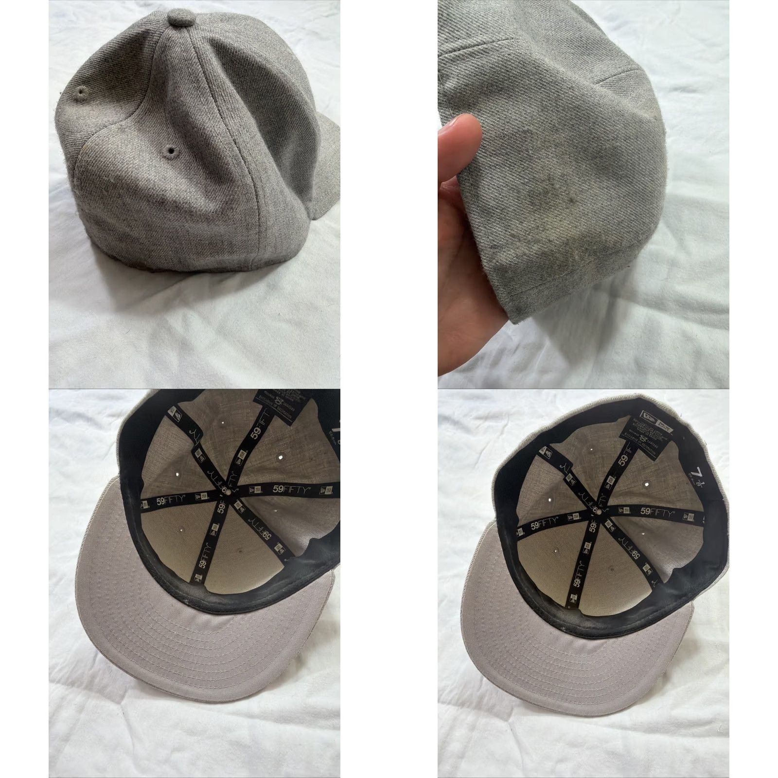 New Era VINTAGE New Era 59fifty Fitted Blank Baseball Hat Gray 7 1/8 Mens Wool Cap Size ONE SIZE - 9 Thumbnail