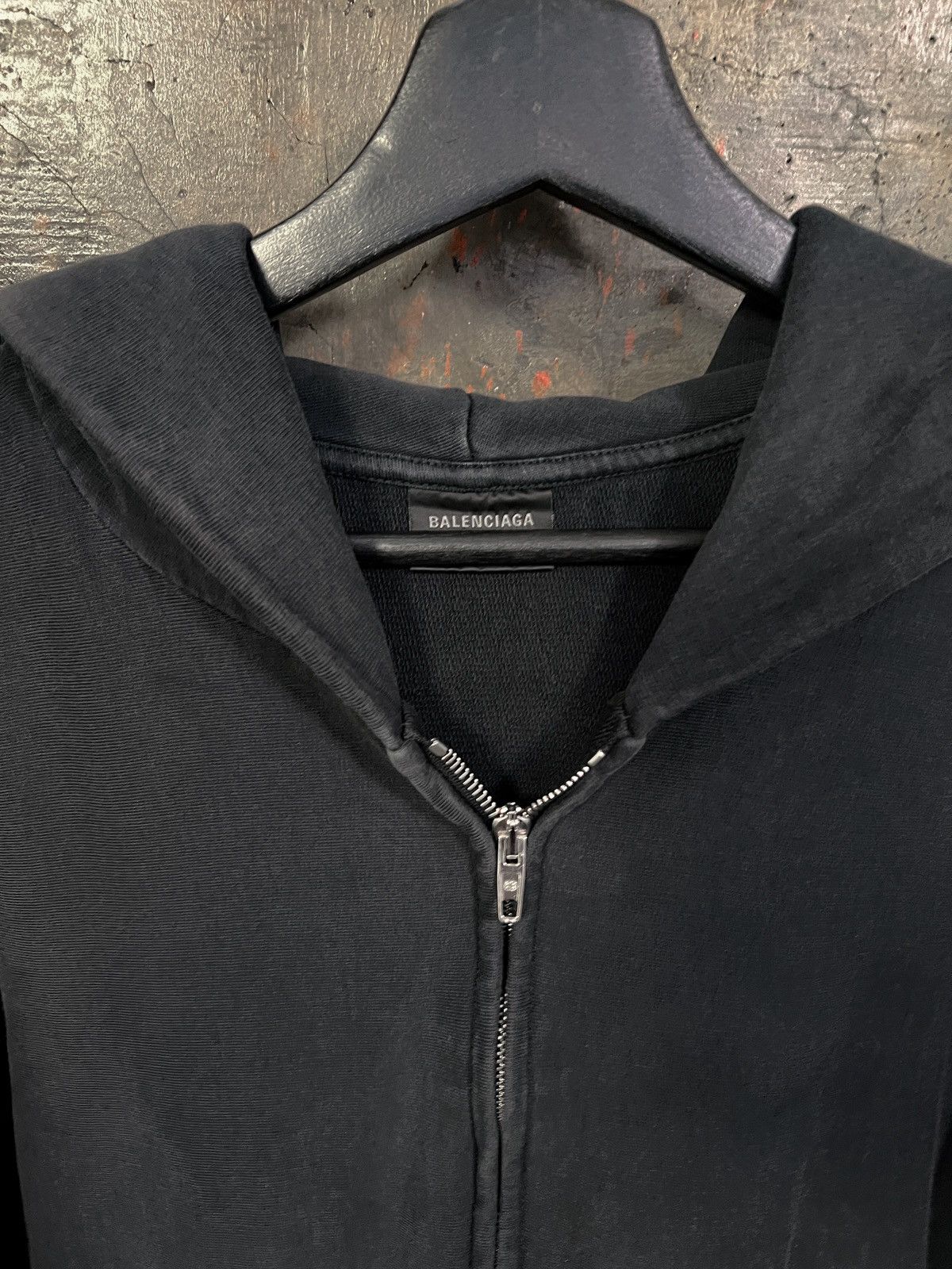 Balenciaga Sporty B Washed Zip Up Hoodie Size US XL / EU 56 / 4 - 2 Thumbnail