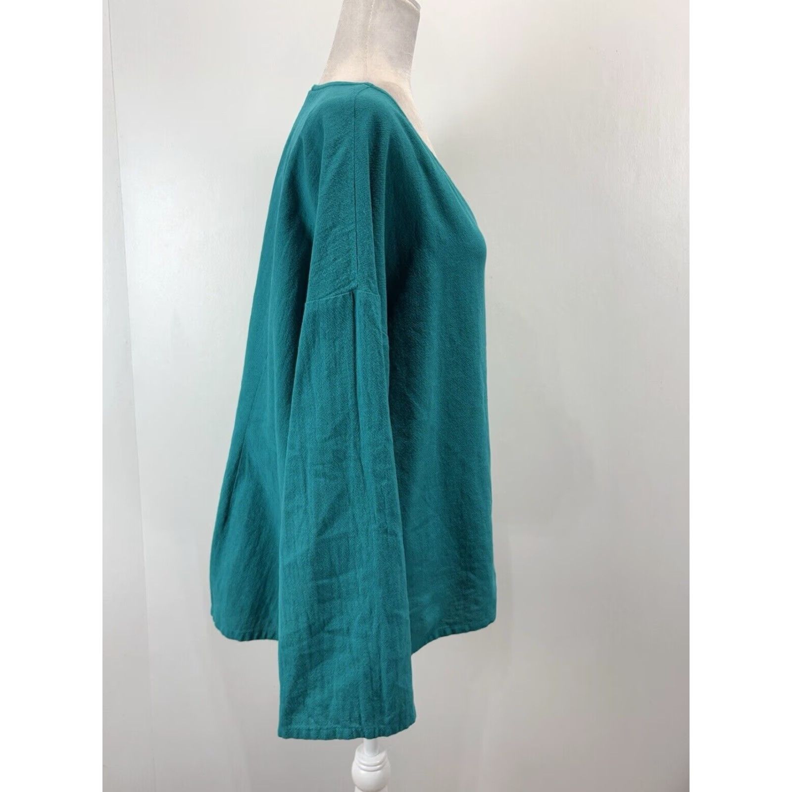 Soft Surroundings Soft Surroundings Women's Teal Tunic Top Large Cotton Gauze Lagenlook Casual Shirt Womens Size L / US 10 / IT 46 - 2 Thumbnail