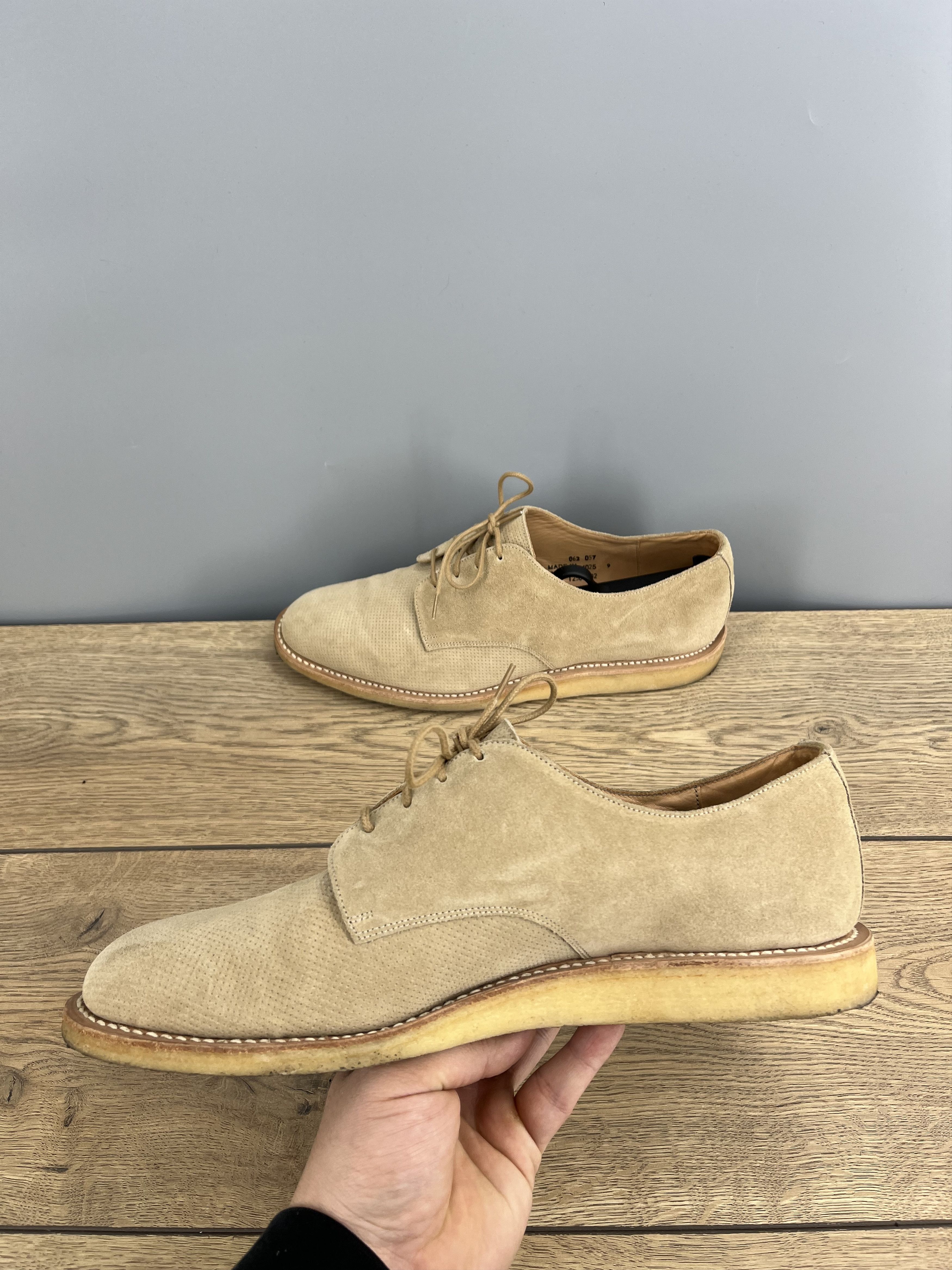 Richard James Richard James Savile Row Suede Derby Shoes Beige UK 9 Size US 9 / EU 42 - 3 Thumbnail