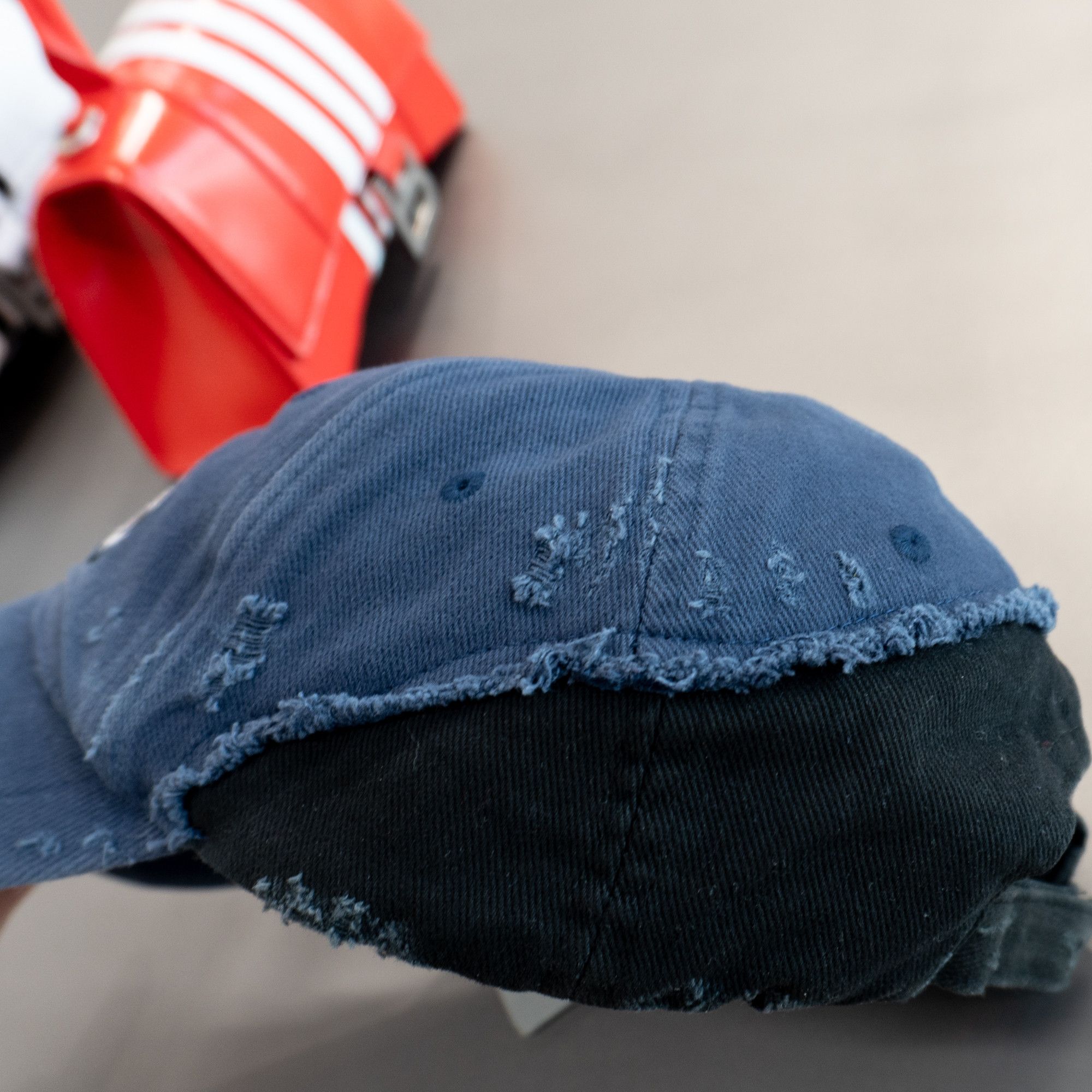 Balenciaga o1in1g0624 Size : L / Upcycled Patched Cap/Hat Blue/black Size ONE SIZE - 4 Thumbnail