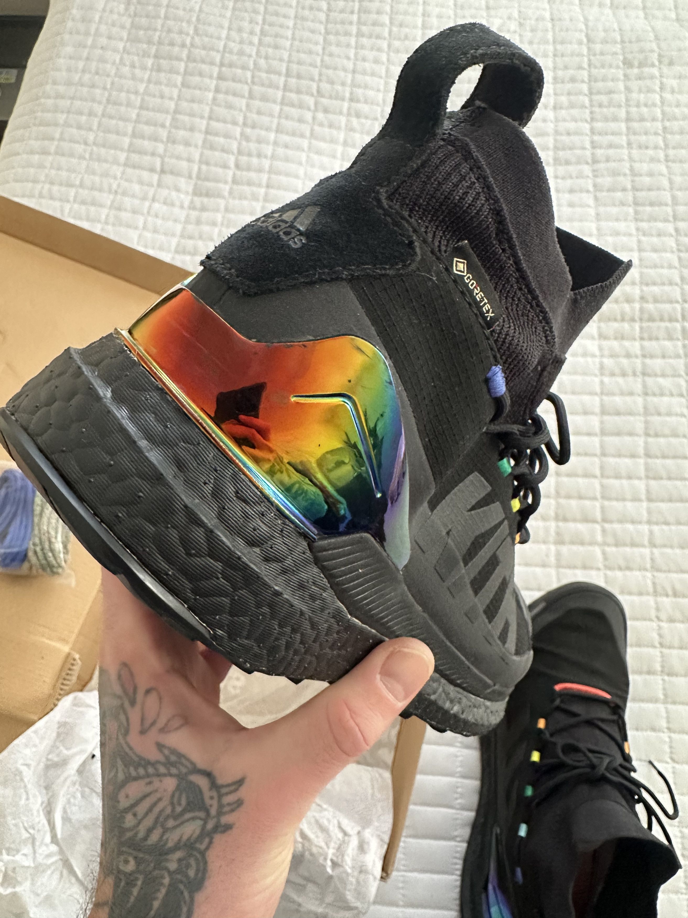 Adidas × Kith adidas Terrex Free Hiker Gore-Tex Kith Black / Iridescent Size US 11.5 / EU 44-45 - 12 Thumbnail